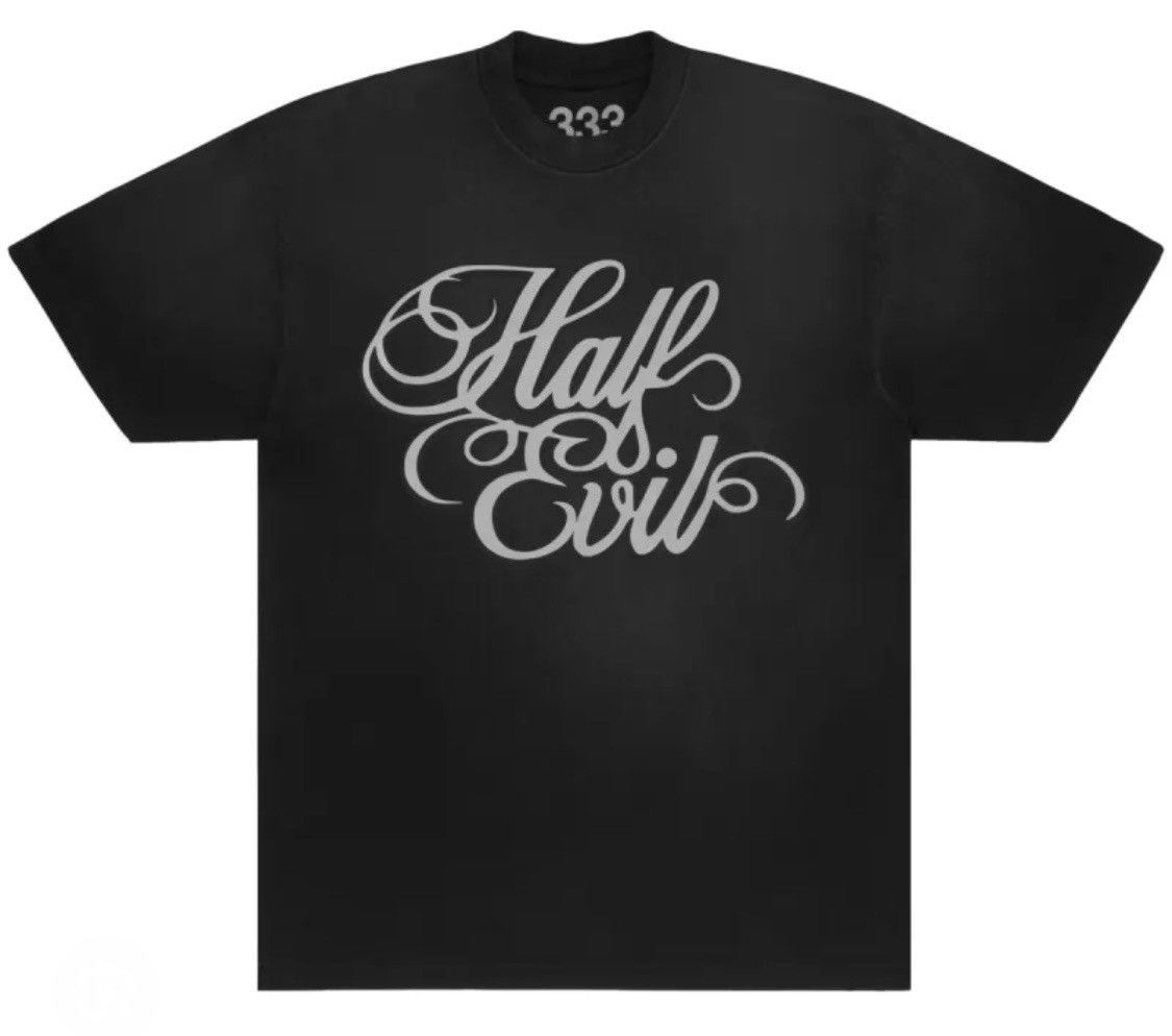 Designer × Half Evil ⚡️ Half Evil 333 Script Tee Shirt Vintage Black 2XL XXL ⚡️ Size US XXL / EU 58 / 5 - 2 Thumbnail
