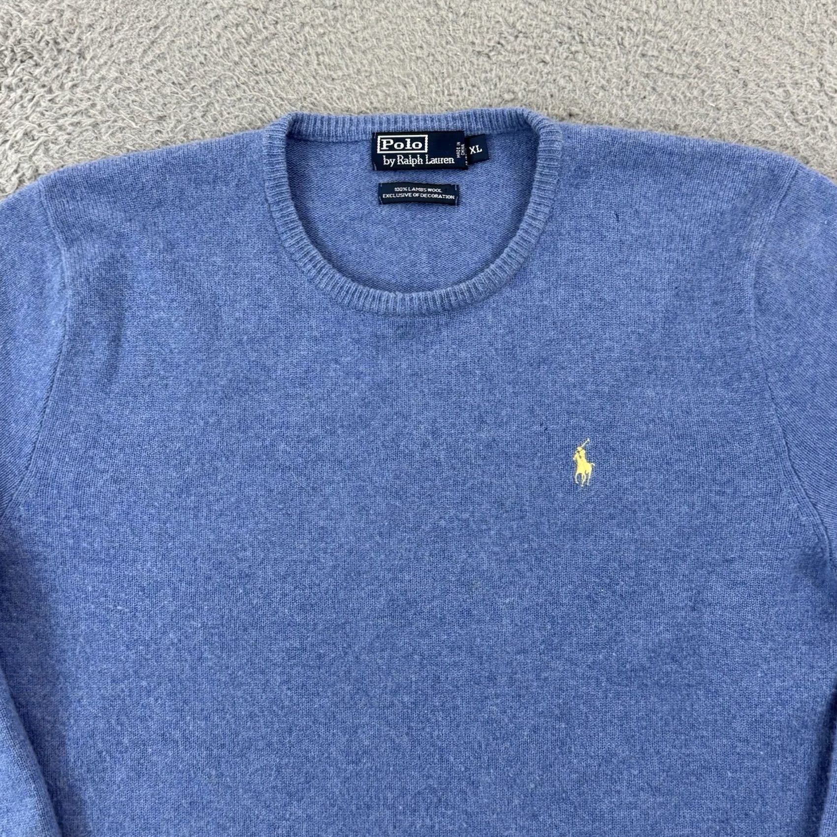 Polo Ralph Lauren Polo Ralph Lauren Sweater Mens XL Blue Lambswool Crewneck Long Sleeve Preppy Size US XL / EU 56 / 4 - 3 Thumbnail
