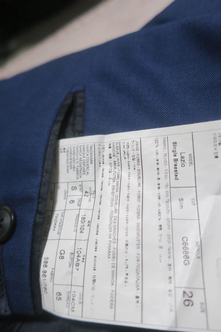 Suitsupply Slim Vitale Barberis Cononico Lazio Single Breasted Suit Size 42R - 6 Thumbnail