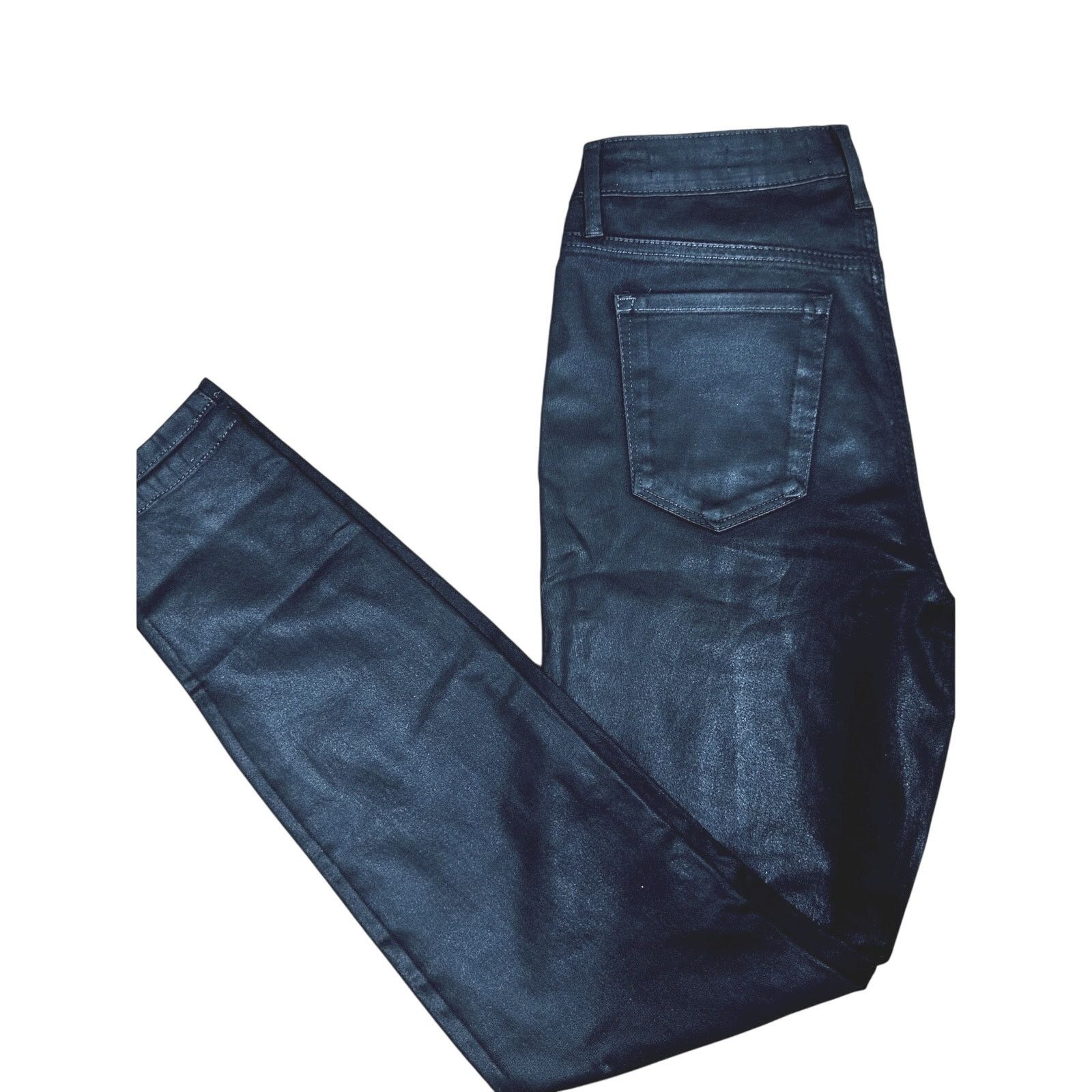 Jessica Simpson Jessica Simpson Mid Rise Skinny Jeans Shiny Black 8 (29) Size 29" - 6 Thumbnail