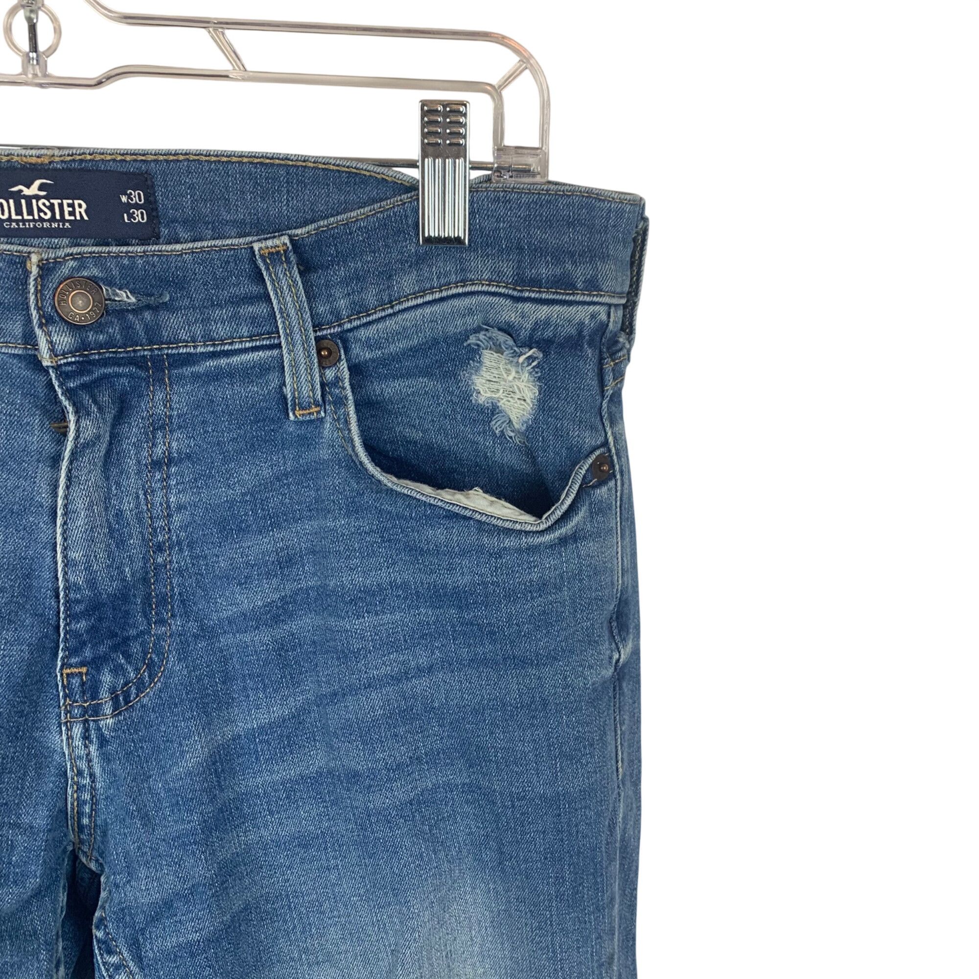 Hollister Men's Hollister Epic Flex Skinny Medium Wash Jeans Size 30x3 Size US 30 / EU 46 - 3 Thumbnail