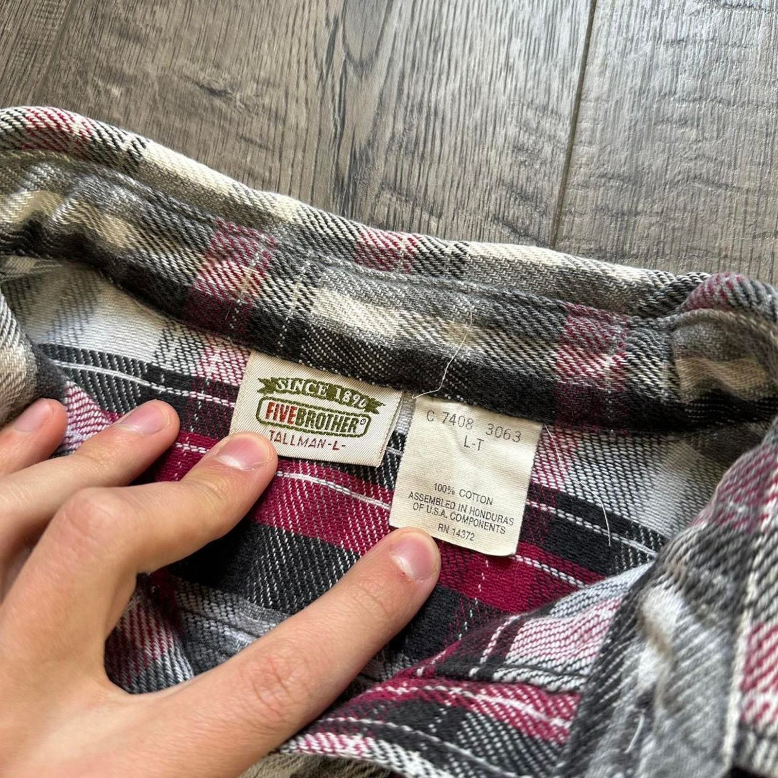 Vintage Vintage 70s Cotton Five Brother Plaid Button Flannel Shirt Size US L / EU 52-54 / 3 - 5 Thumbnail