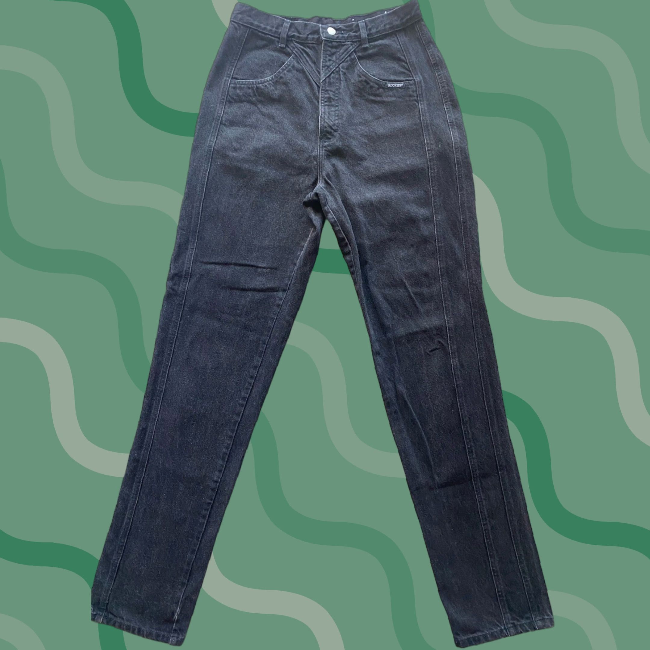 Vintage VINTAGE Rockies Jeans Women Black 11/12 Inseam 36 USA Made Pants United States Women 36 in Jeans Style: Pants Size 11/12 Black Size 32" / US 10 / IT 46 - 1 Thumbnail