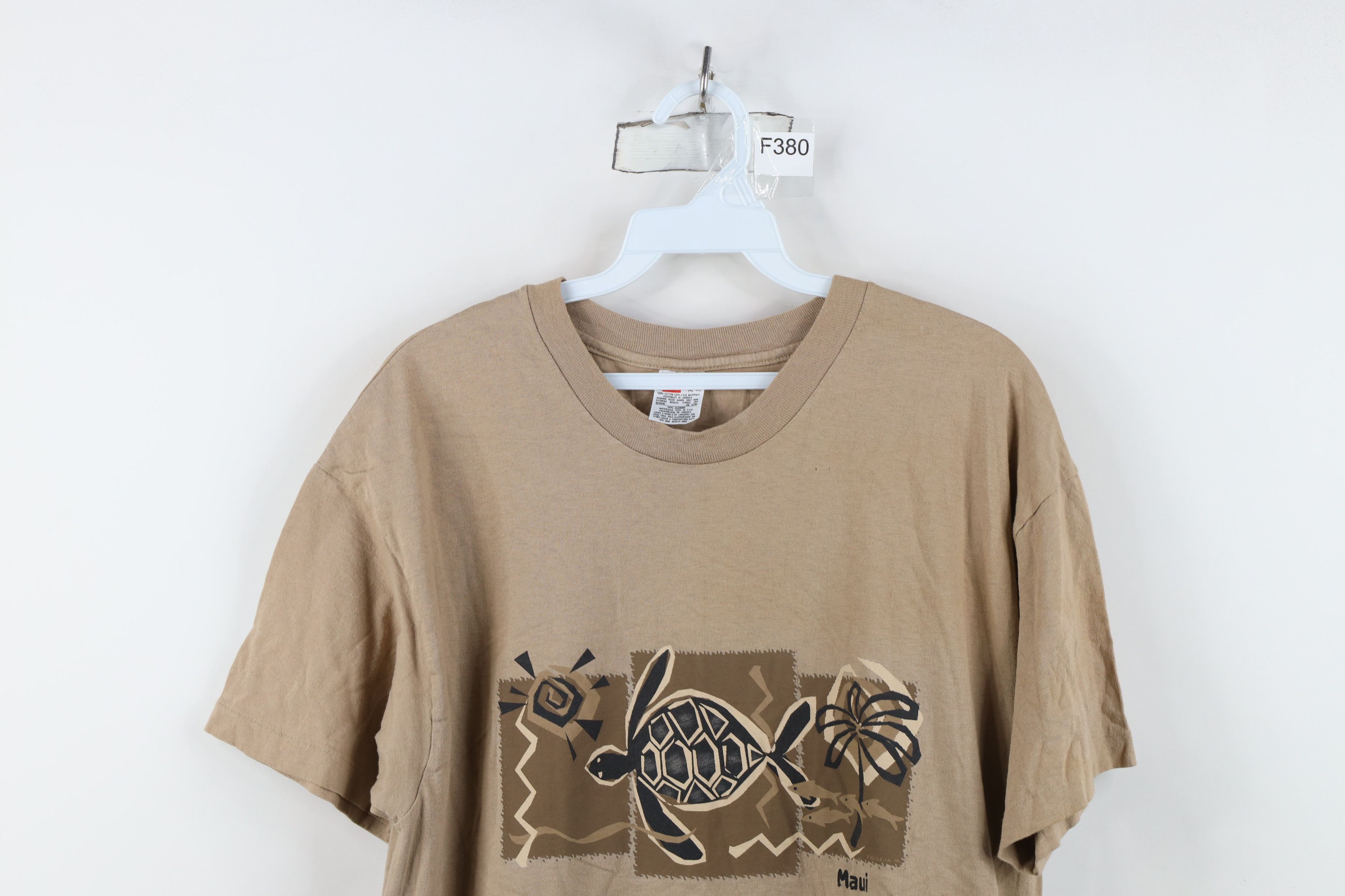 Vintage Vintage 90s Spell Out Art Maui Hawaii Sea Turtle T-Shirt Size US L / EU 52-54 / 3 - 2 Thumbnail