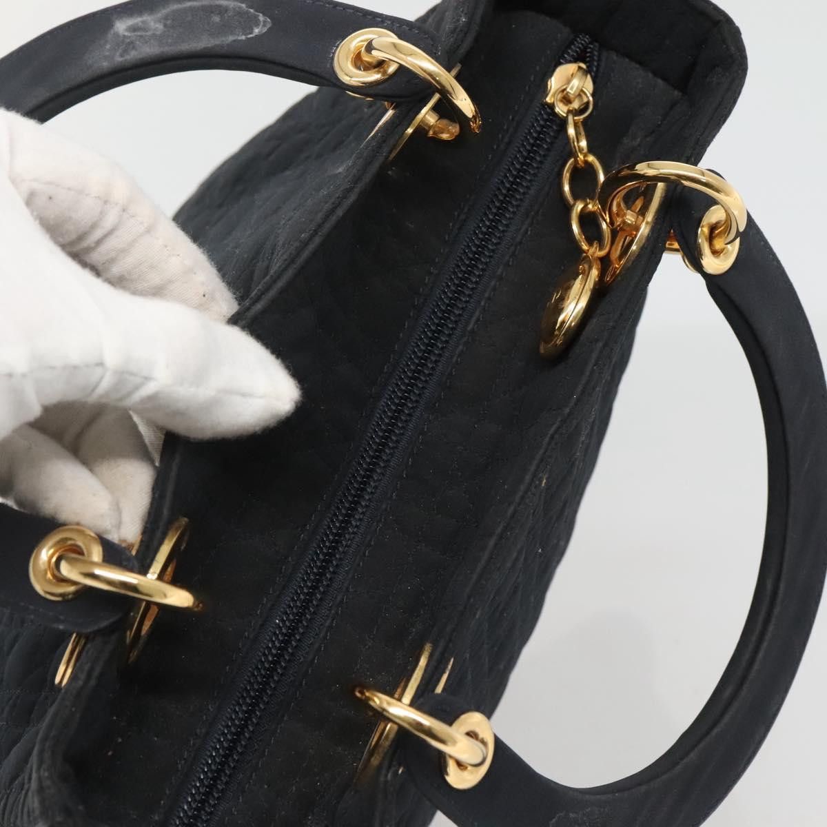 Dior DIOR Canage Hand Bag Nylon Navy Gold Size ONE SIZE - 6 Thumbnail