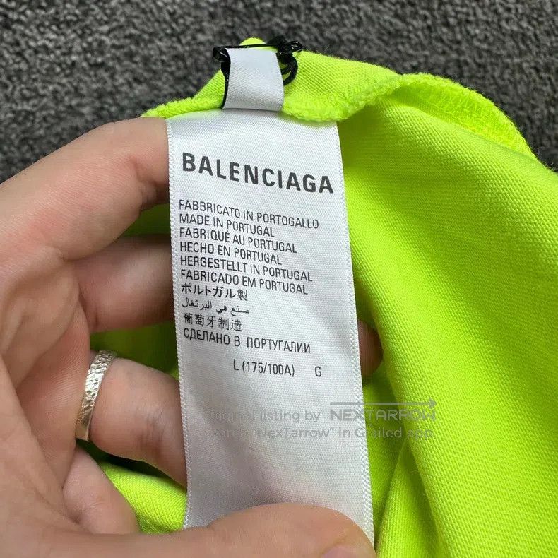Balenciaga Balenciaga Double B Embroidery Logo Neon Yellow Short Slee Size US L / EU 52-54 / 3 - 5 Thumbnail