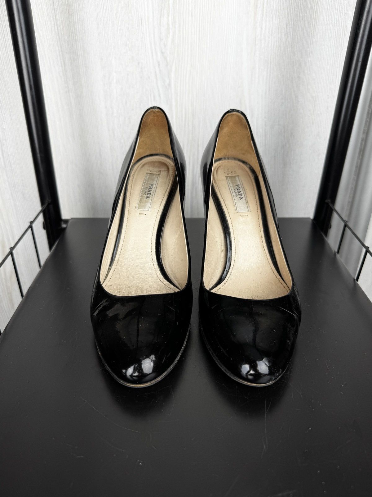 Prada Prada Women’s High Heels Shoes Platform Black Patent Leather Size US 6 / IT 36 - 8 Thumbnail