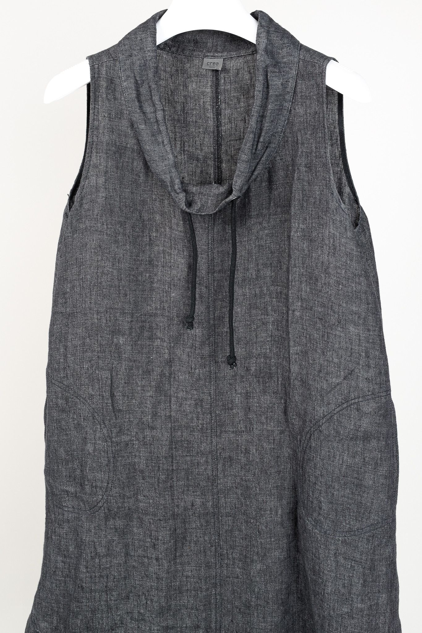 Other Crea Concept Drawstring Collar & Hem Linen Sleeveless Dress Size L / US 10 / IT 46 - 3 Thumbnail
