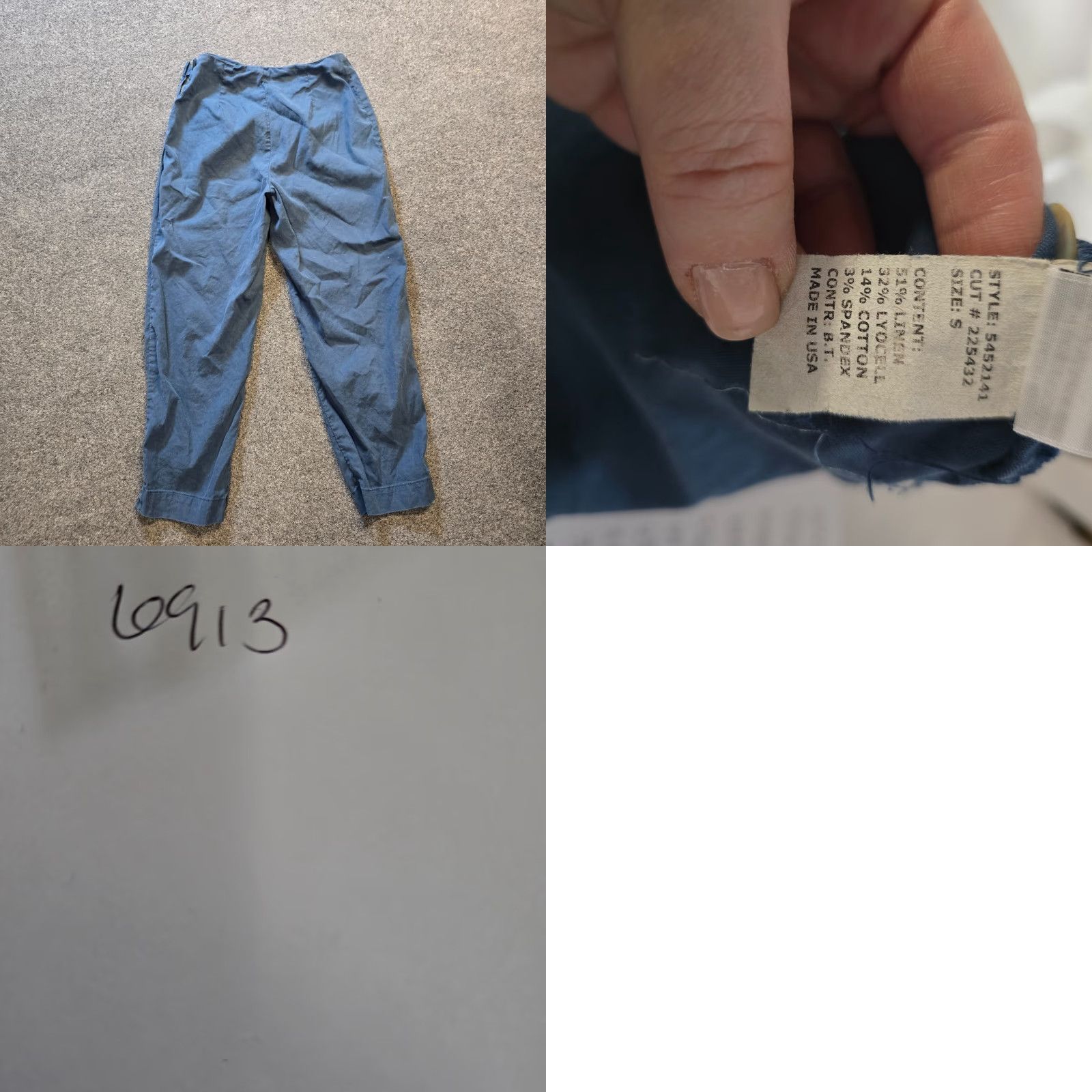 Vintage Cutloose Pants Womens Size Small Blue Linen Blend Side Zip Cropped Capsule Basic Pants Women Regular Size S Blue Cropped Size 28" / US 6 / IT 42 - 8 Thumbnail