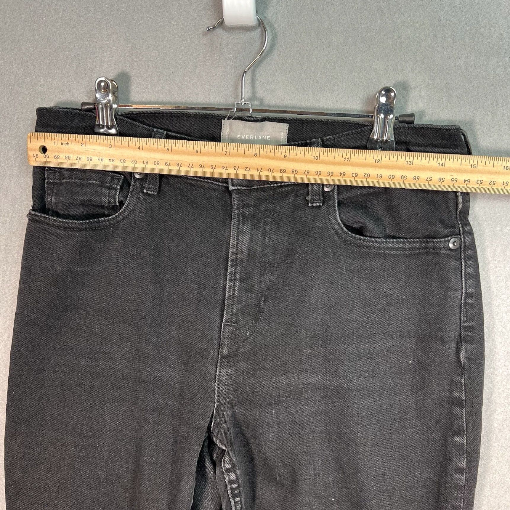 Everlane Everlane Jeans Straight Fit 29 Regular Black Dark Wash Cotton Blend Women Size 29" - 3 Thumbnail