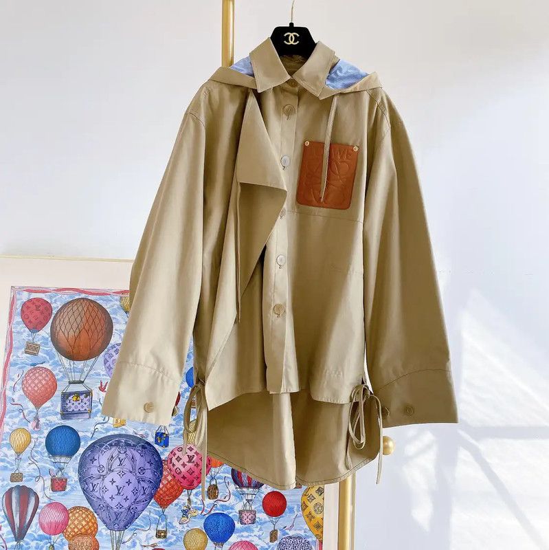 Loewe Loewe Khaki Cotton Long Sleeve Coat 0089 Size M / US 6-8 / IT 42-44 - 1 Thumbnail