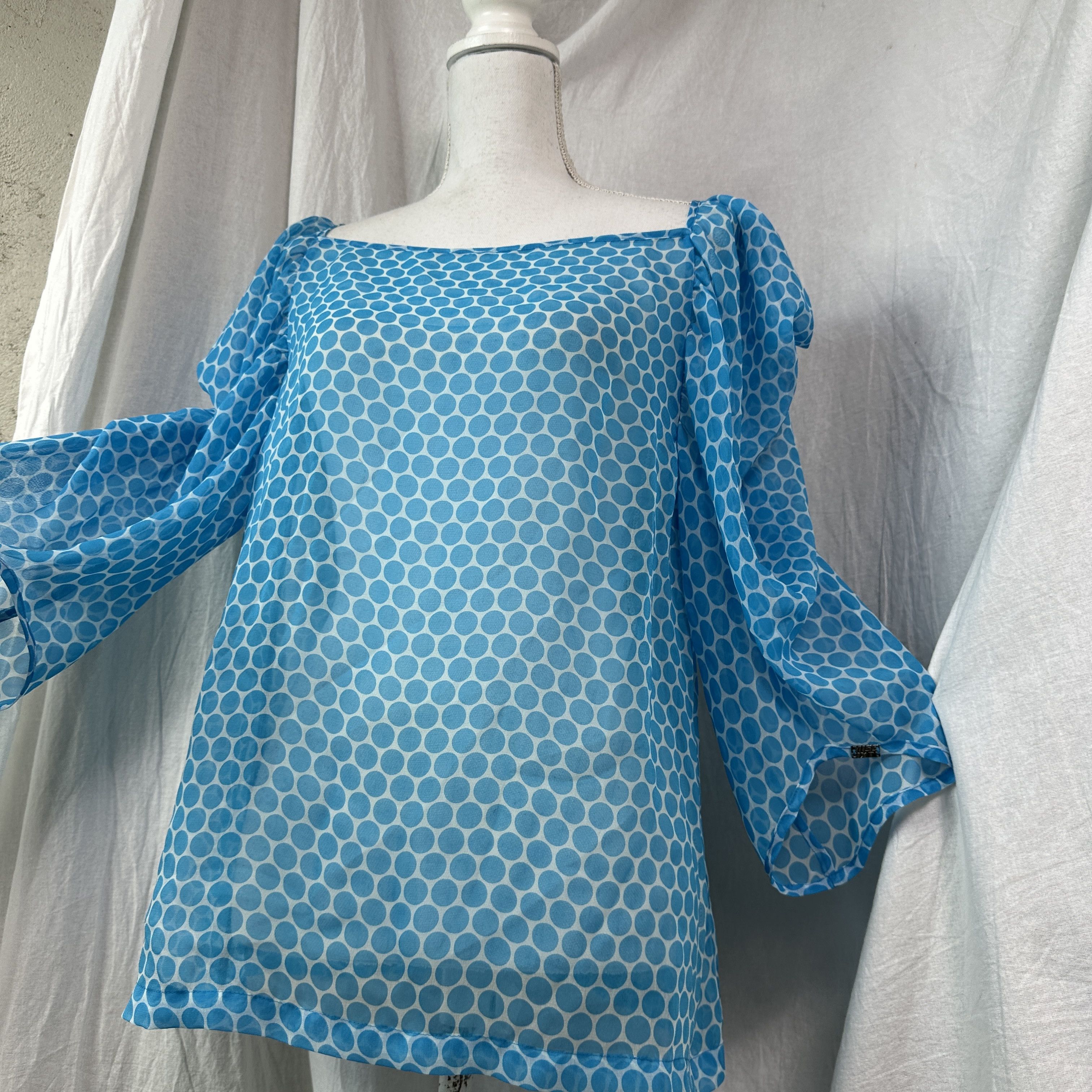 Miss Sixty Vintage Old Money Dot Print Miss Sixty Meshtop Y2K Size L / US 10 / IT 46 - 7 Thumbnail