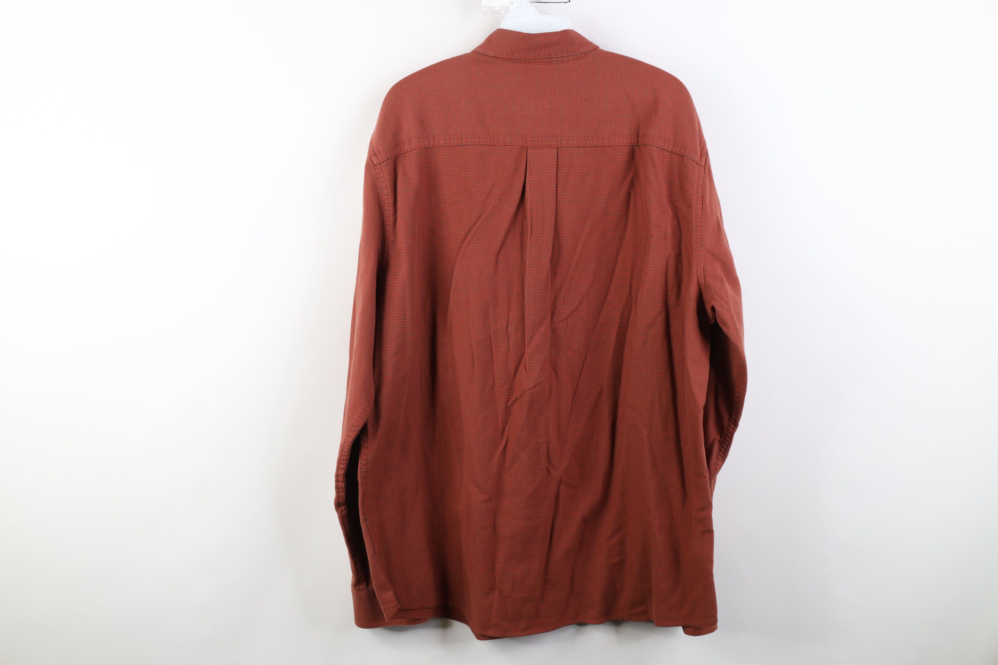 L.L. Bean Vintage 90s LL Bean Houndstooth Collared Button Down Shirt Size US L / EU 52-54 / 3 - 8 Thumbnail