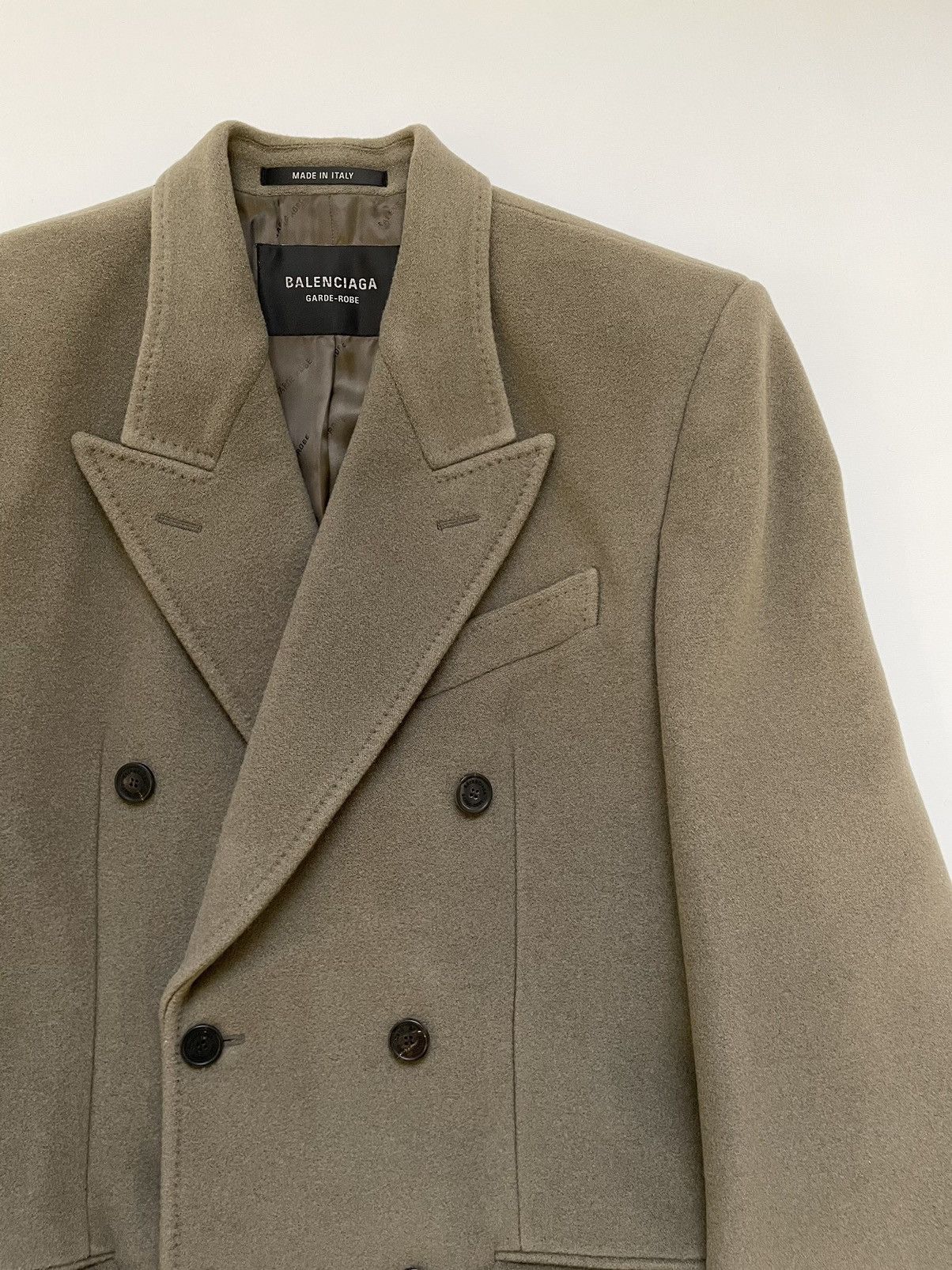 Balenciaga Fawn Brown Wool ‘Hourglass’ Overcoat Size US M / EU 48-50 / 2 - 6 Thumbnail