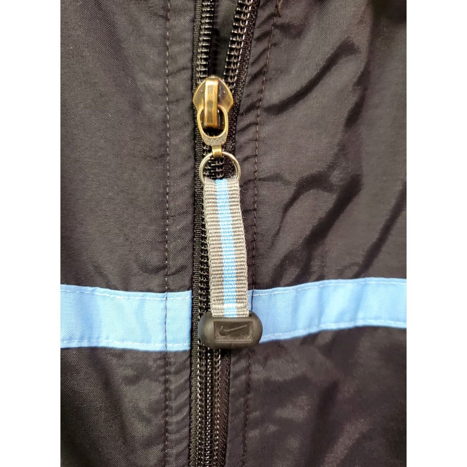Nike Nike Jacket Mens Large Black Blue Stripes Nylon Windbreaker Full Zip Pockets Size US L / EU 52-54 / 3 - 3 Thumbnail