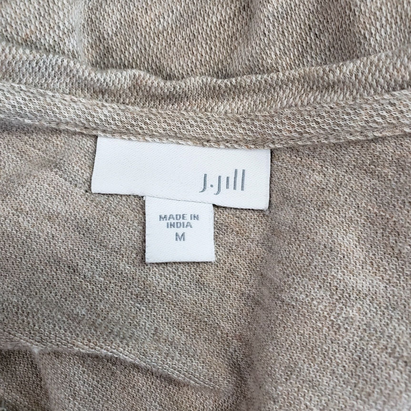 J. Jill J Jill Womens Top Blouse V-Neck Long Sleeve Beige 100% Cotton M Size M / US 6-8 / IT 42-44 - 6 Thumbnail
