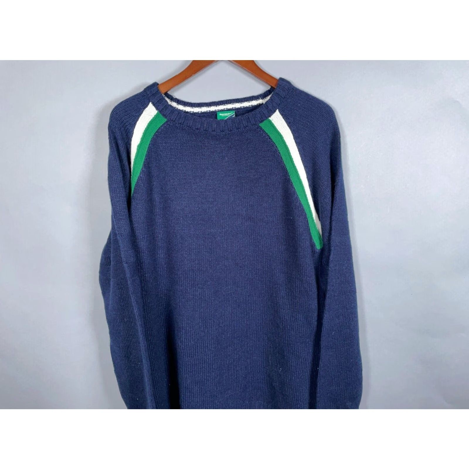 Vintage VINTAGE Ferruche Y2K Sweater Men Large Casual Chunky-Knit Crew Neck 90s Retro Dark Blue Green Emery Skater Emo Size US L / EU 52-54 / 3 - 4 Thumbnail