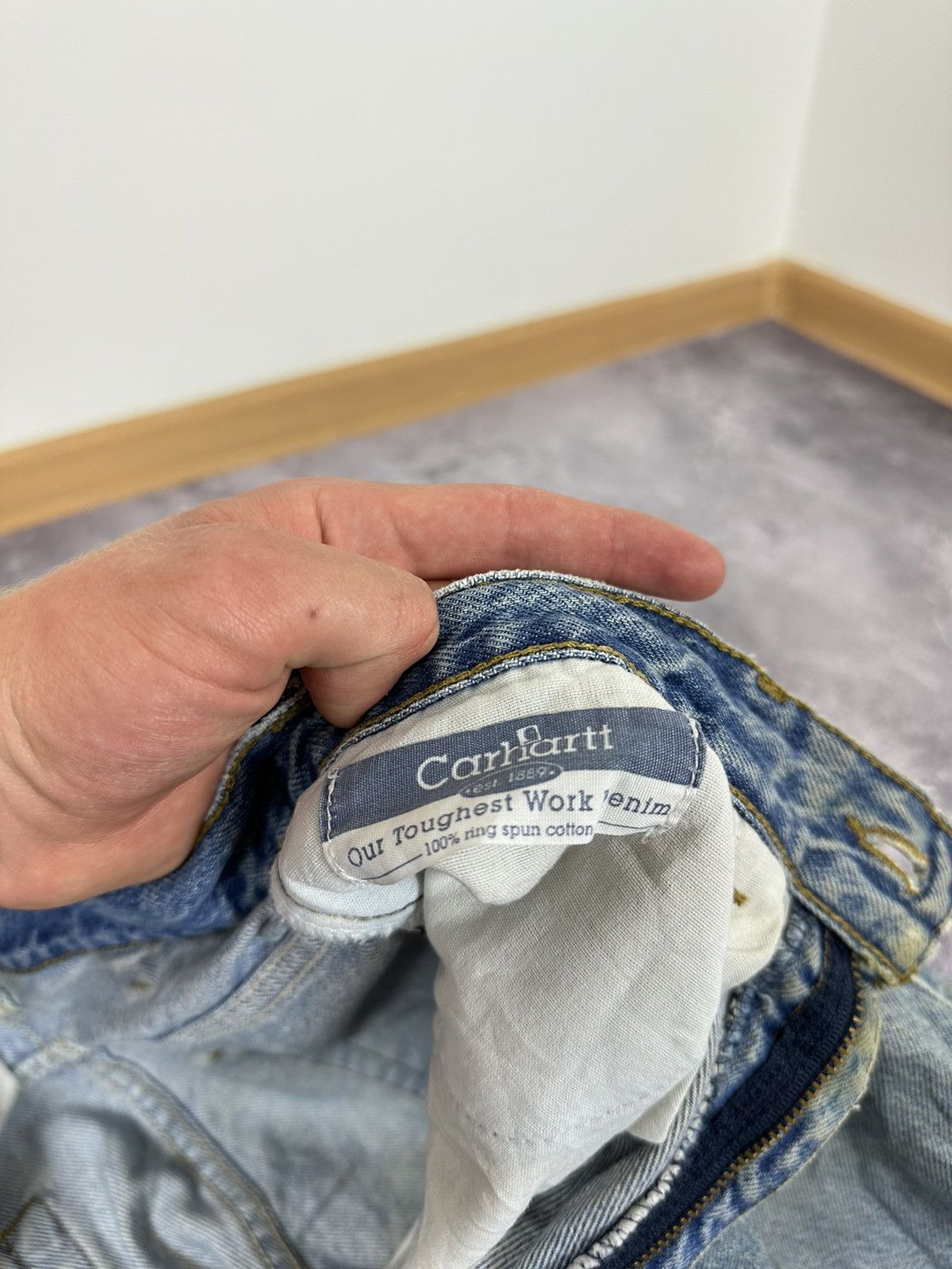 Carhartt Vintage Carhartt Light Blue Distressed Opium USA Work Jeans Size US 34 / EU 50 - 16 Thumbnail