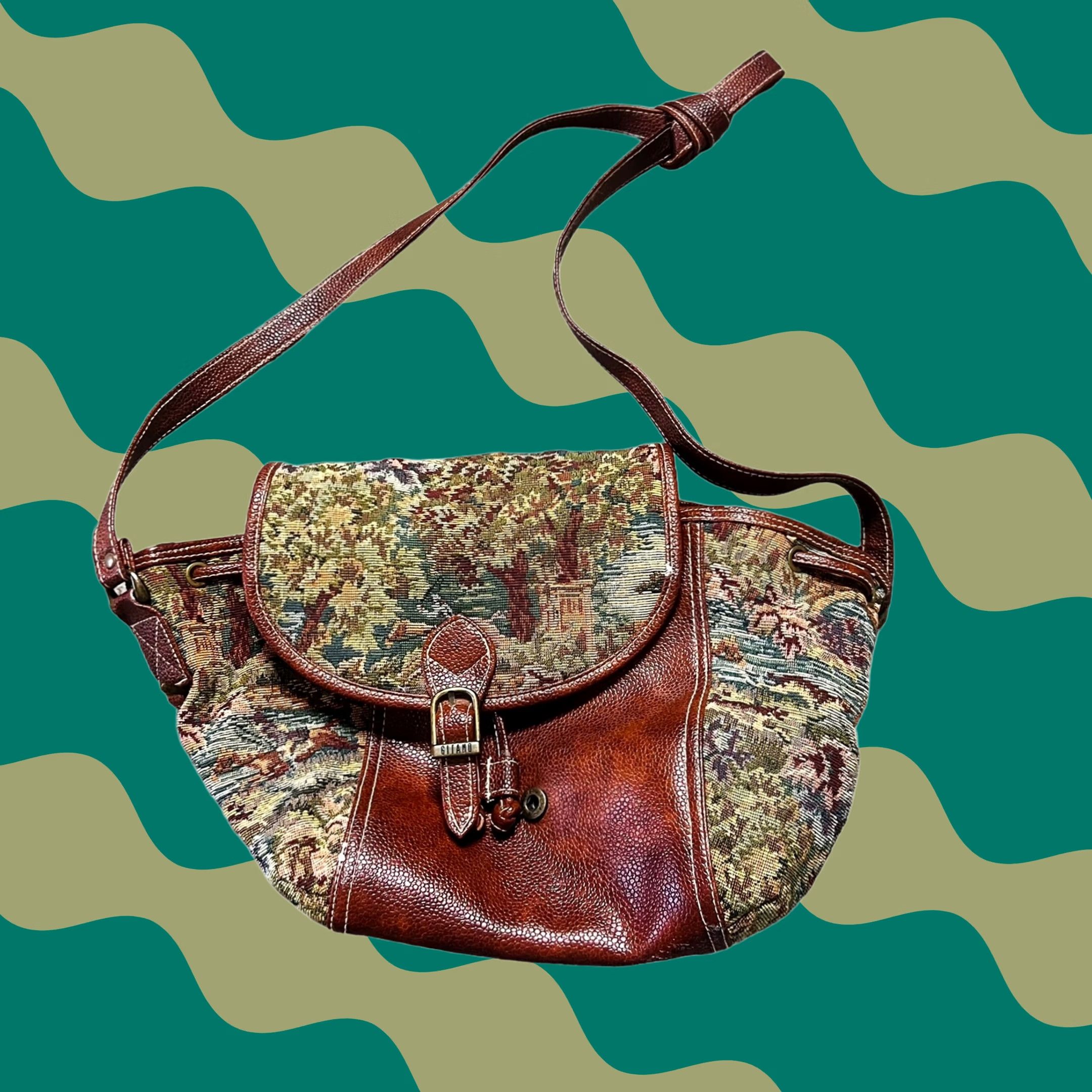 Vintage VINTAGE Gitano Quilt Style Satchel Shoulder Bag Cottage Core Bag Womens OS Brown Canvas Hobo Style Size ONE SIZE - 1 Thumbnail