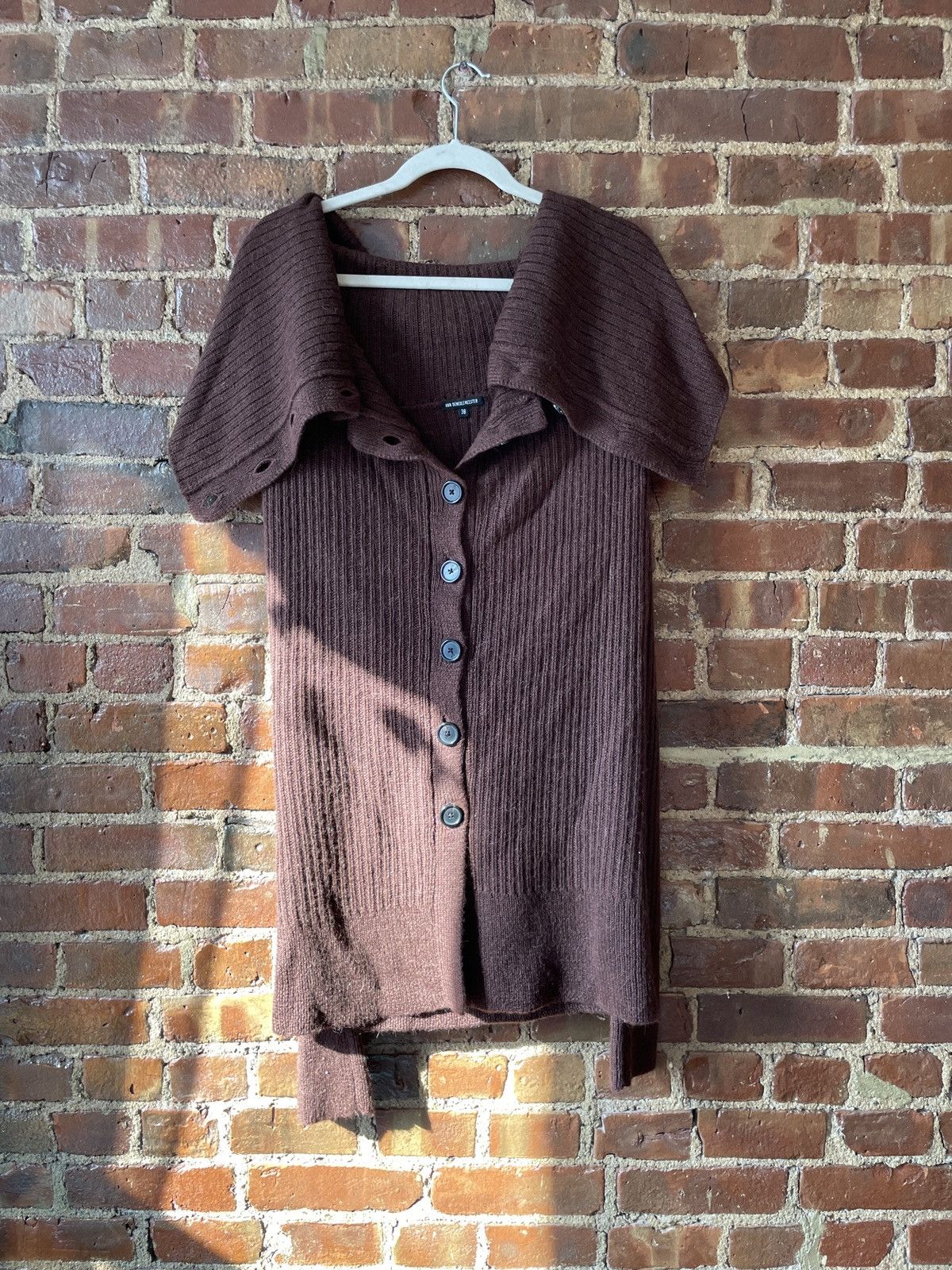 image of Ann Demeulemeester Button Up Sweater in Brown, Women's (Size XS)