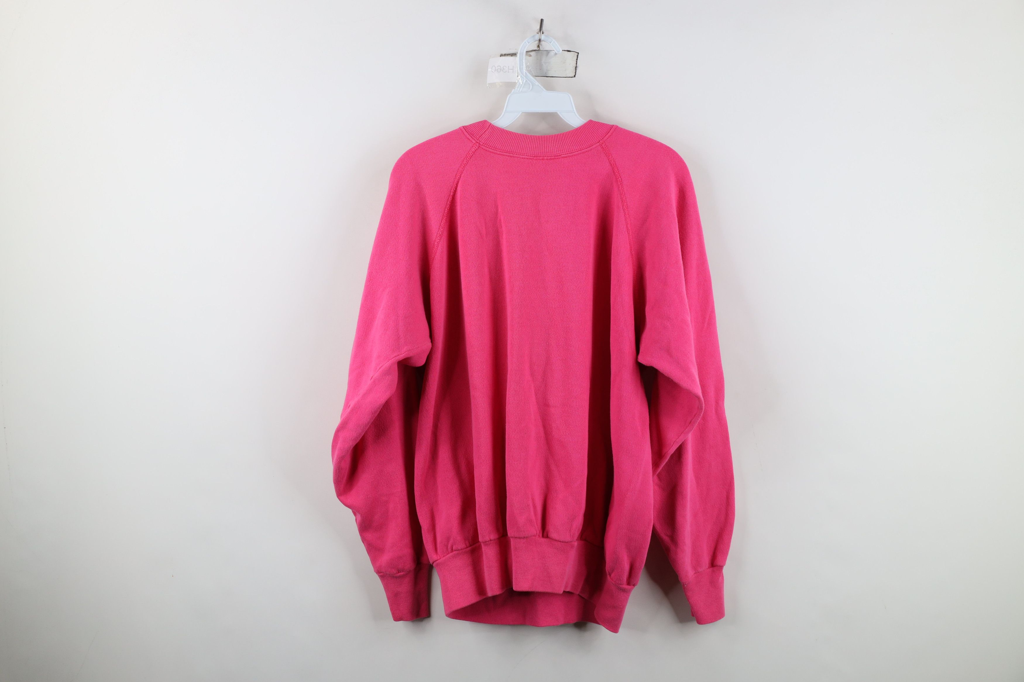 Hanes Vintage 80s Hanes Blank Raglan Crewneck Sweatshirt Pink USA Size XL / US 12-14 / IT 48-50 - 8 Thumbnail