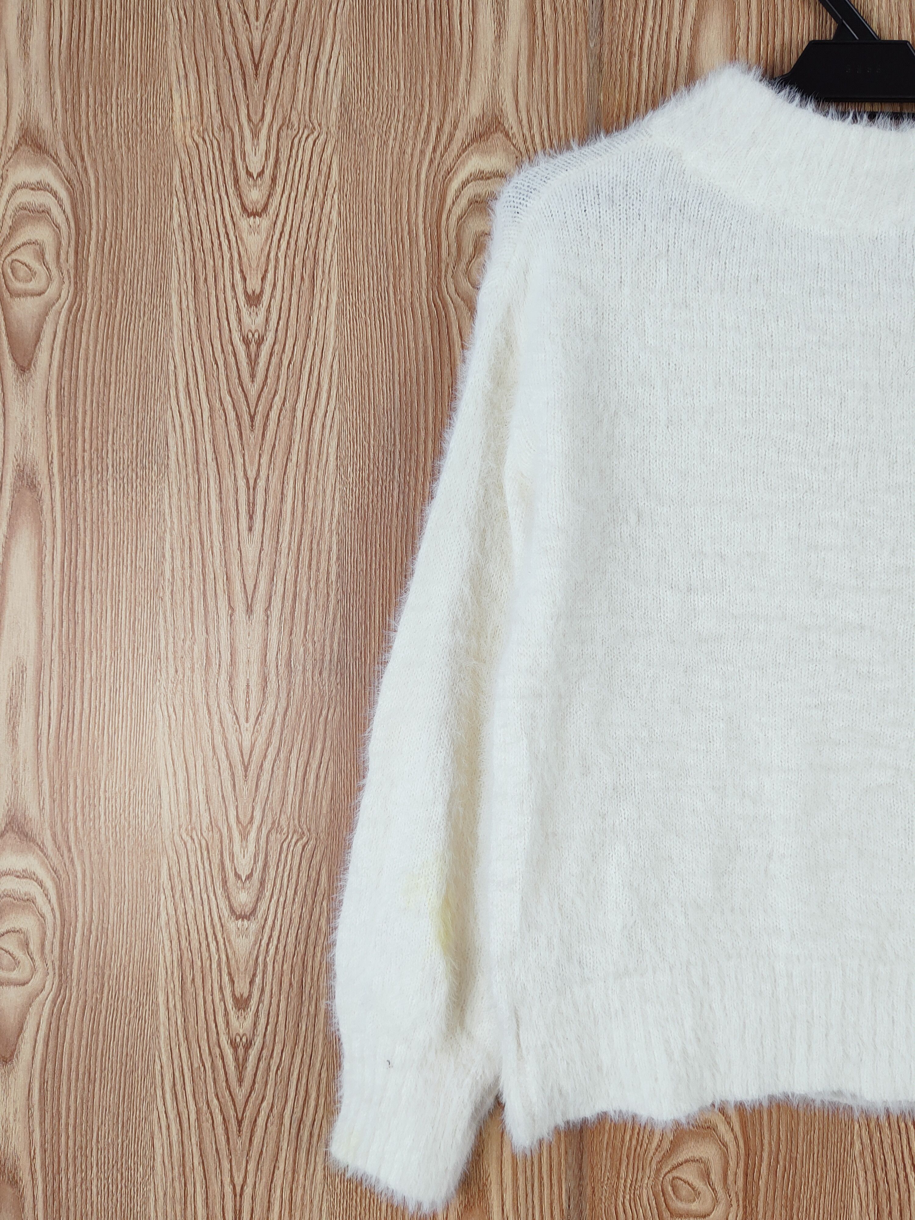 Japanese Brand × Vintage Earth Music & Ecology Ivory Fur Mohair Knitwear Size M / US 6-8 / IT 42-44 - 8 Thumbnail