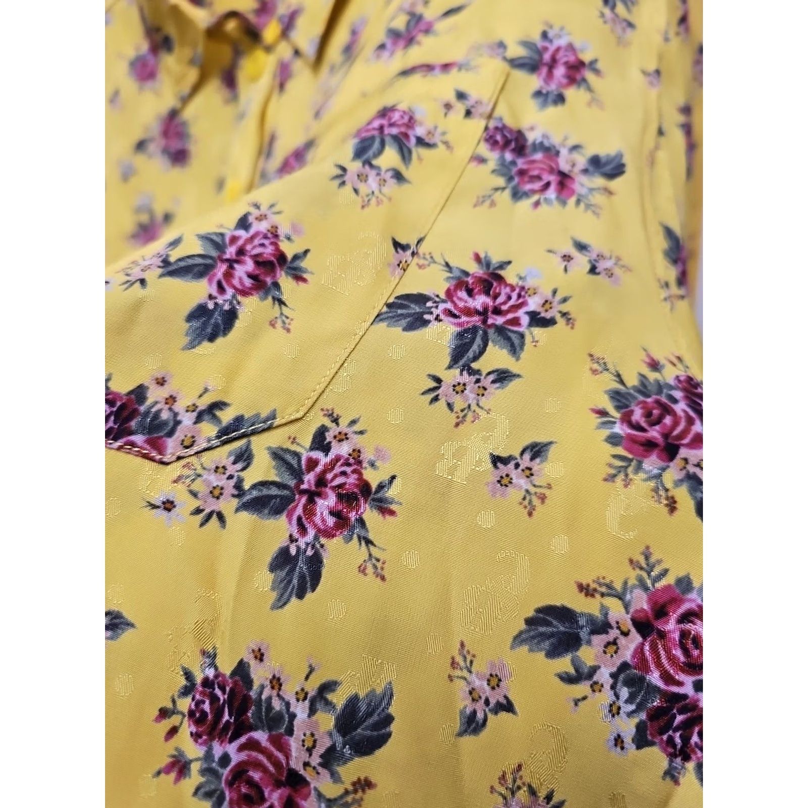 Vintage See By Chloe Yellow Floral Blouse Womens 38 Regular Long Sleeve Lace Ruffle Lightweight Casual Spring Summer Size XS / US 0-2 / IT 36-38 - 5 Thumbnail