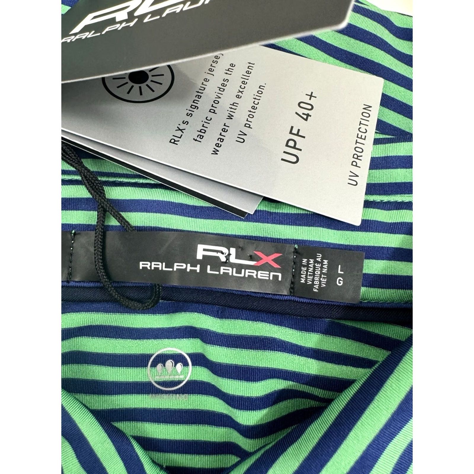 Ralph Lauren Ralph Lauren Polo Golf Shirt Striped UV / Wicking L - RLX RALPH LAUREN - NEW with TAGS - Men’s Polo Shirt Blue / Green Size US L / EU 52-54 / 3 - 7 Thumbnail