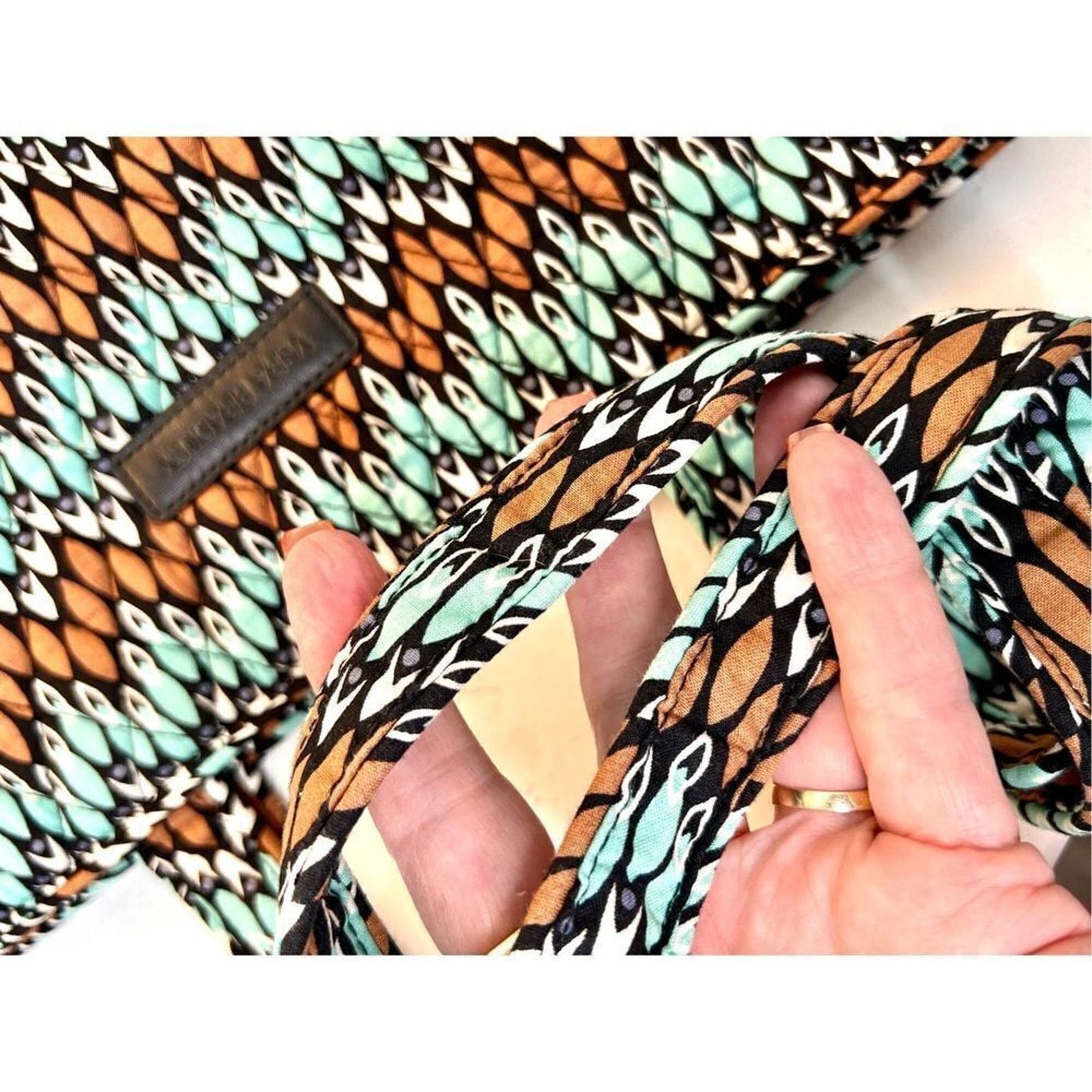 Vera Bradley Vera Bradley Quilted "Sierra Stream" Medium Vera Tote Bag Size ONE SIZE - 6 Thumbnail