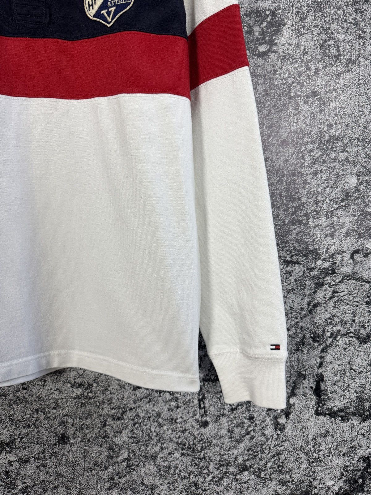 Tommy Hilfiger Tommy Hilfiger Vintage Fit Rugby Shirt Polo Long Sleeve Sz L Size US L / EU 52-54 / 3 - 5 Thumbnail