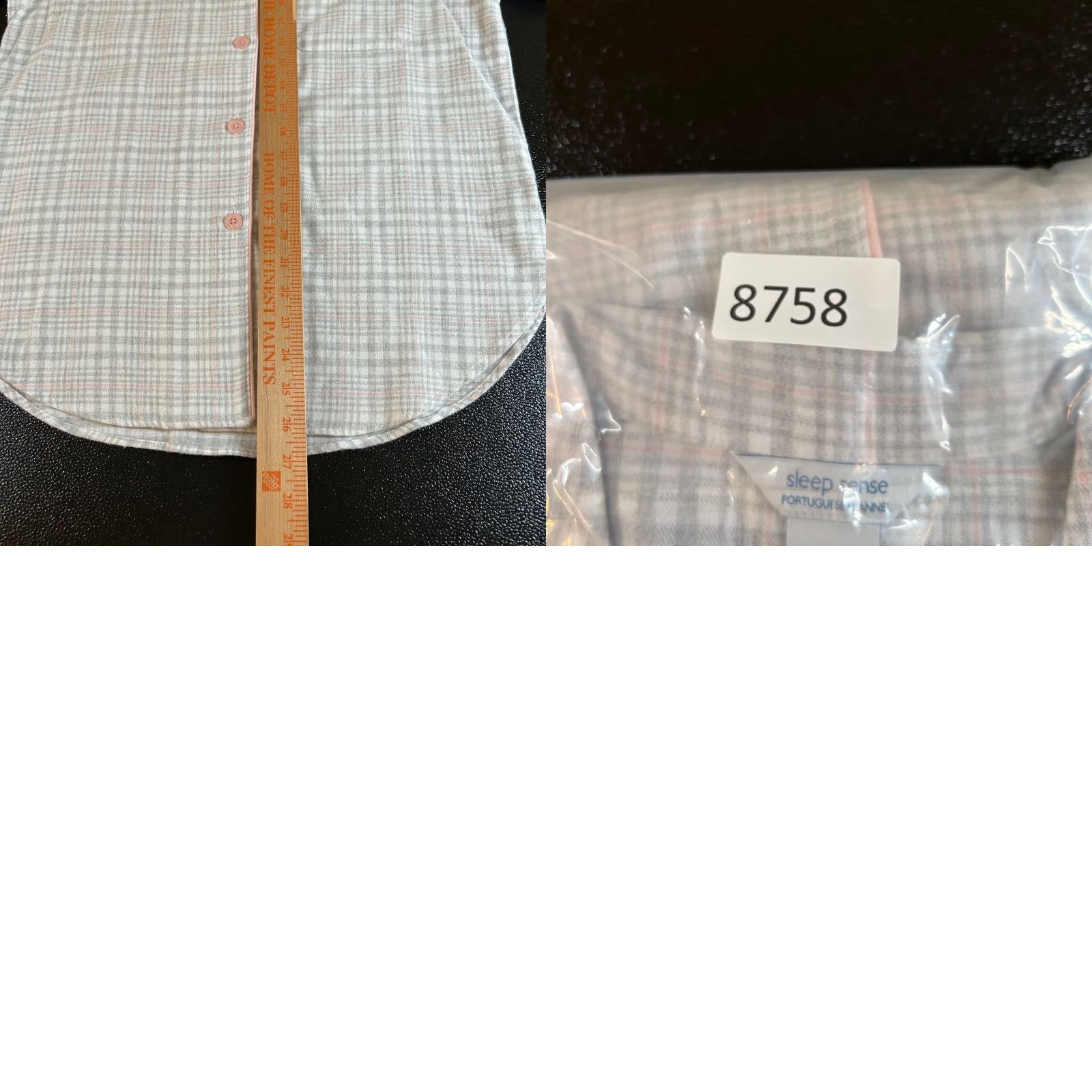 Vintage Sleep Sense Pajama Top Button Up Flannel Gray Plaid Womens Small NWT Size S / US 4 / IT 40 - 8 Thumbnail
