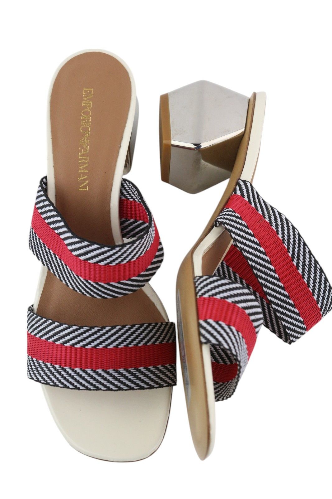 Emporio Armani X3P682 EU37 Colourful Slip On Shiny Sandals 84802 Size US 6 / IT 36 - 4 Thumbnail
