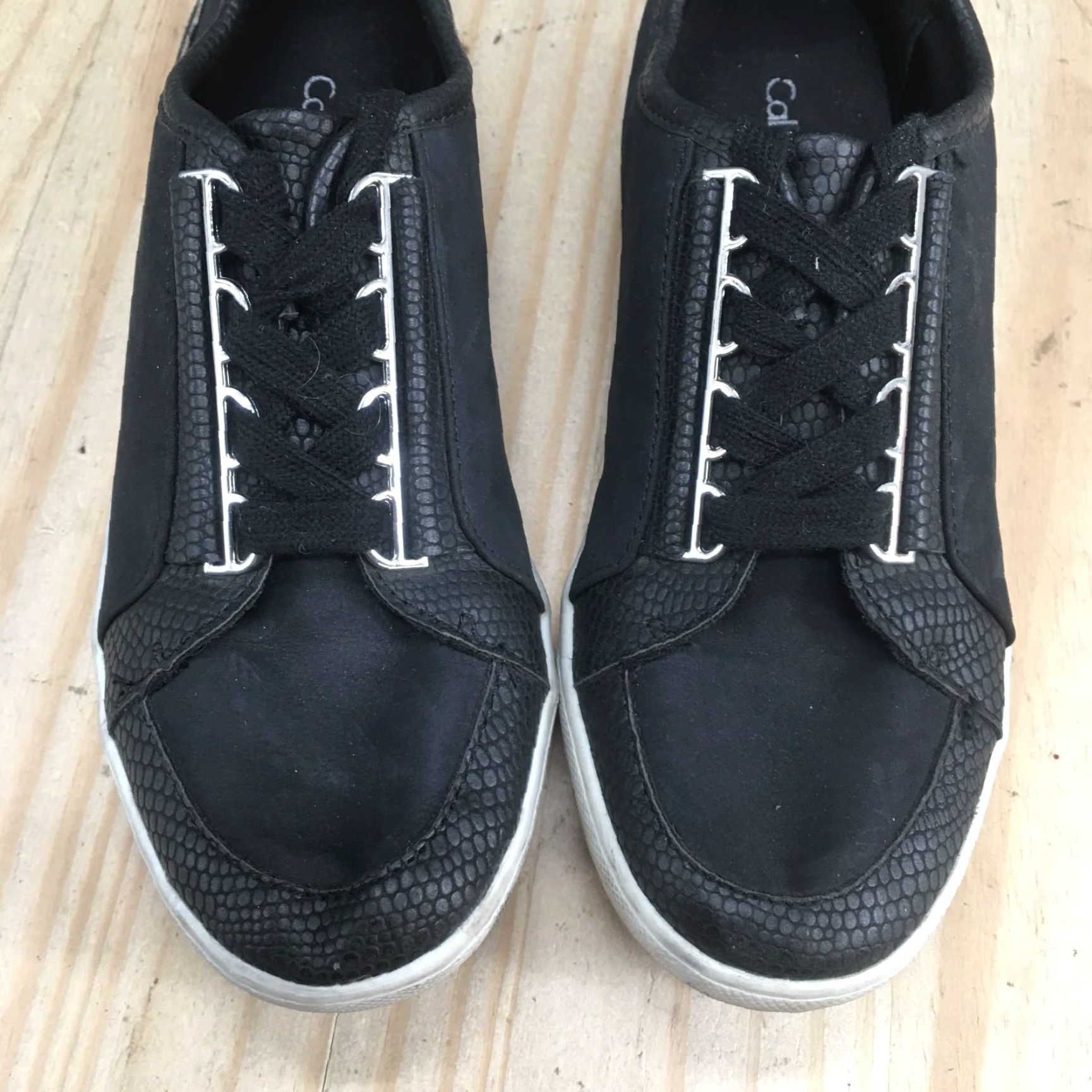 Calvin Klein Calvin Klein Sneakers Womens 6.5M Black Tanita Low Top Lace Up Casual Shoes 34E1504 Size M / US 6-8 / IT 42-44 - 6 Thumbnail