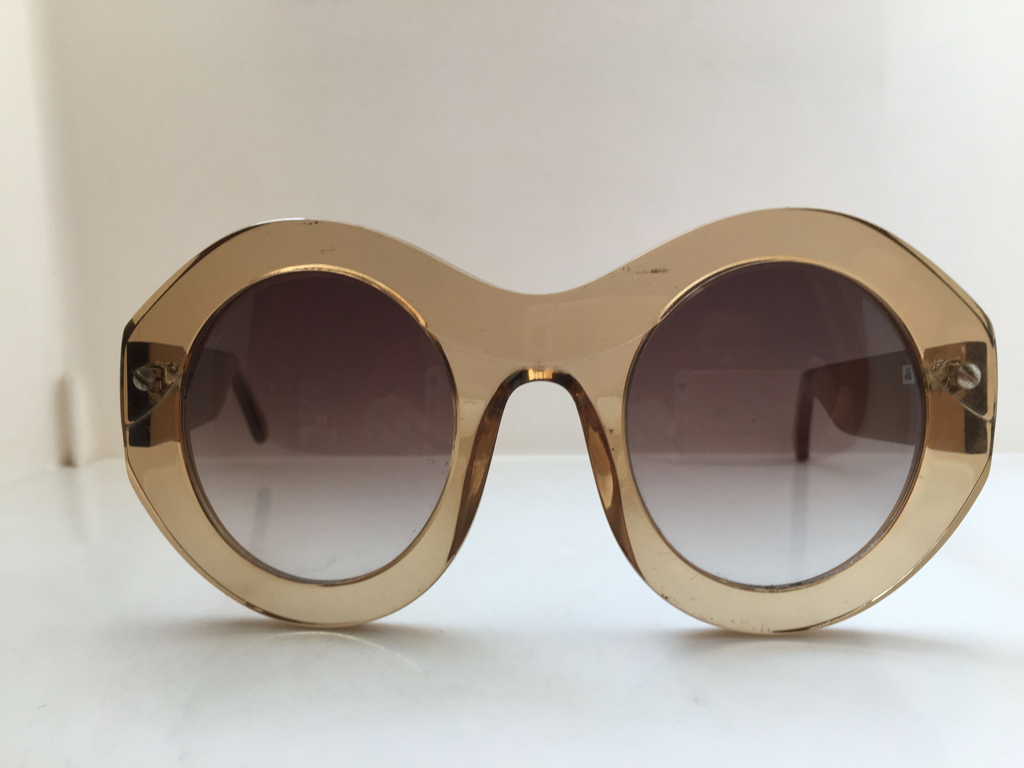 Vintage Handmade Oversize Round Sunglasses Diva Girls