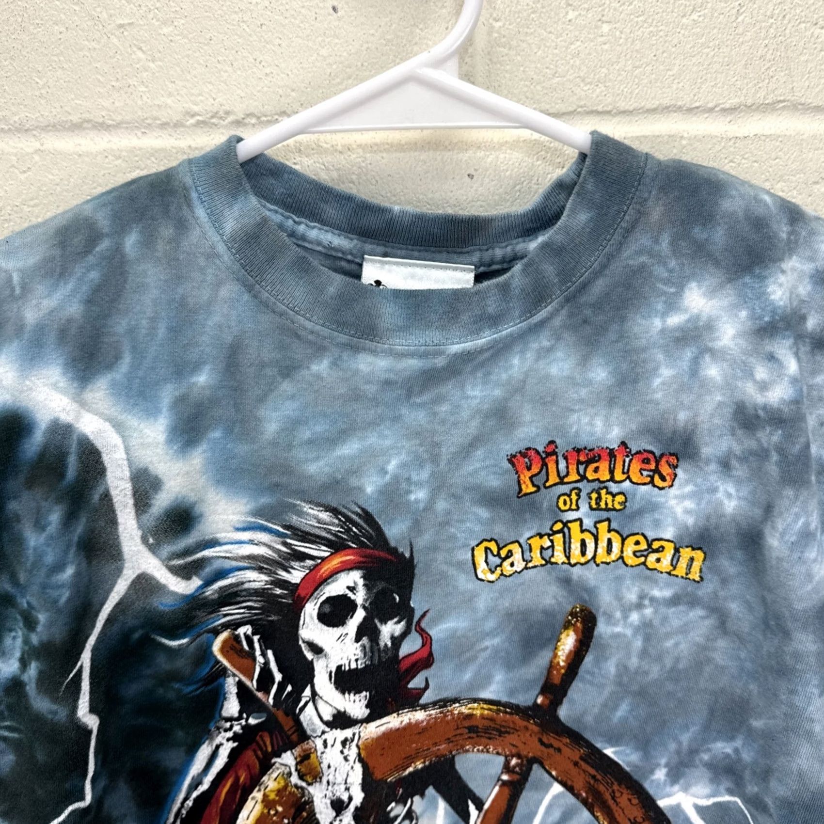 Liquid Blue VINTAGE Walt Disney Pirates of the Caribbean Tie Dye T Shirt Blue M Crew Neck Short Sleeve Jack Sparrow 90s Graphic Print Mens Size US M / EU 48-50 / 2 - 4 Thumbnail