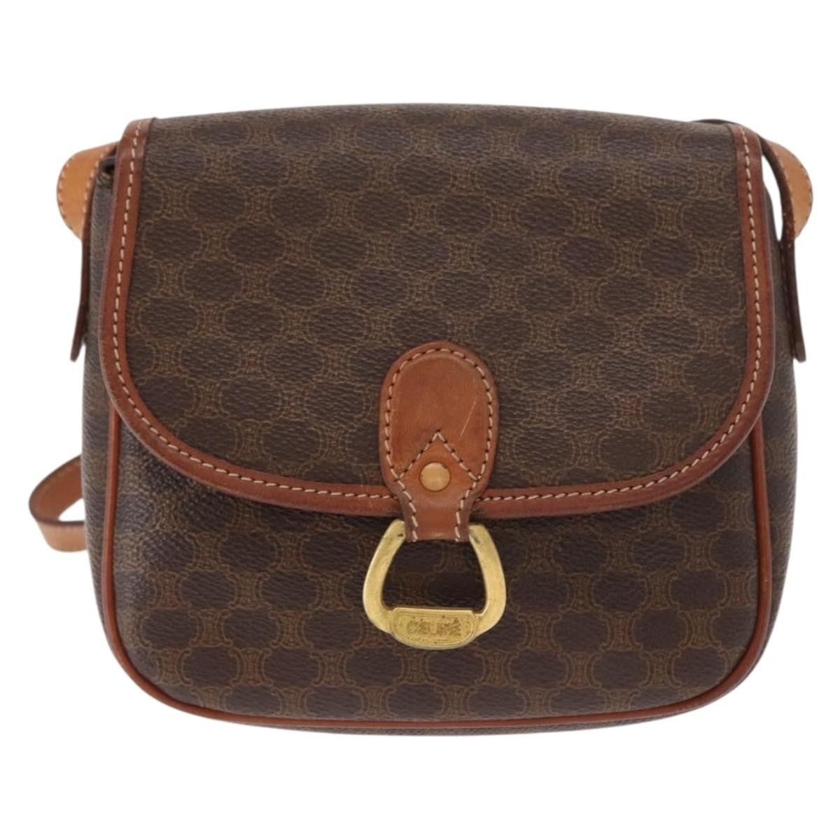 Celine Celine Vintage Macadam Shoulder Bag Canvas and Leather Size ONE SIZE - 1 Thumbnail