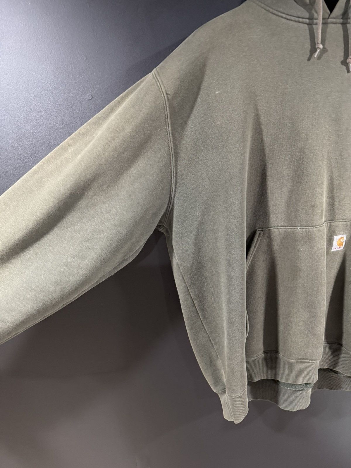 Carhartt 1990s Vintage Carhartt Faded Grunge Army Green Hoodie XXL Size US XXL / EU 58 / 5 - 5 Thumbnail
