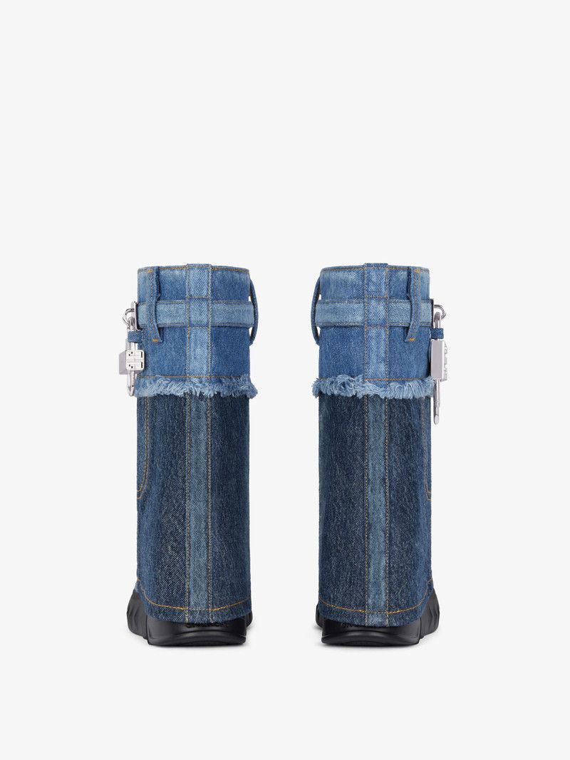 Givenchy o1n1vont0326 Shark Lock Biker Ankle Boot in Blue Size US 7 / IT 37 - 4 Thumbnail
