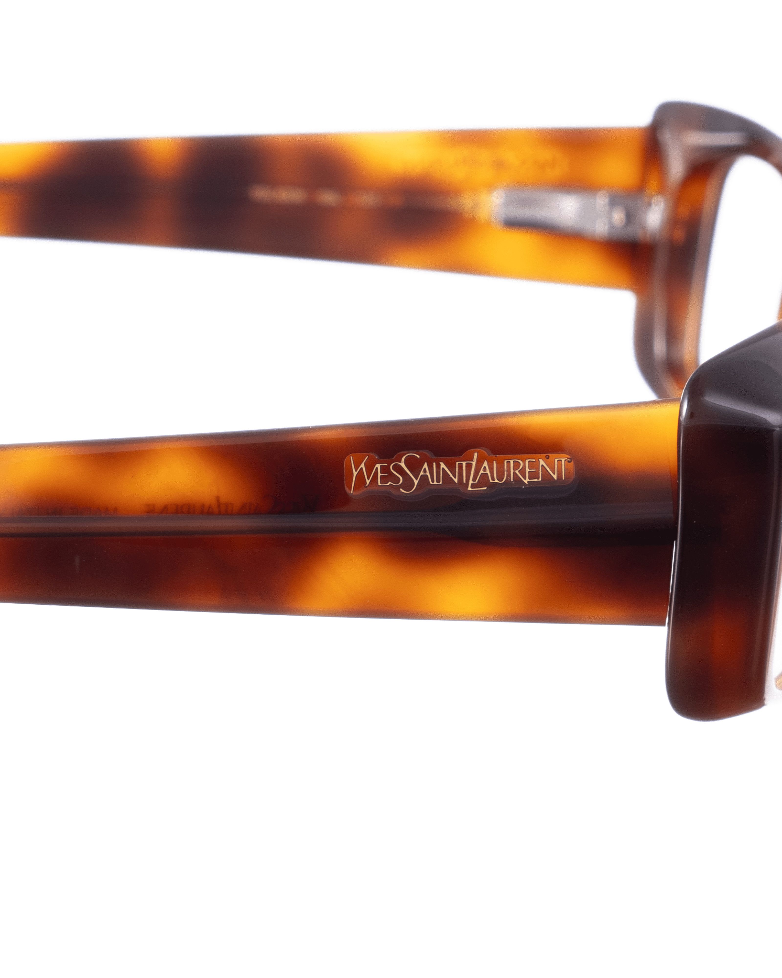 Yves Saint Laurent Yves Saint Laurent 00s Cat Eye Havana Transparent Glasses Size ONE SIZE - 3 Thumbnail