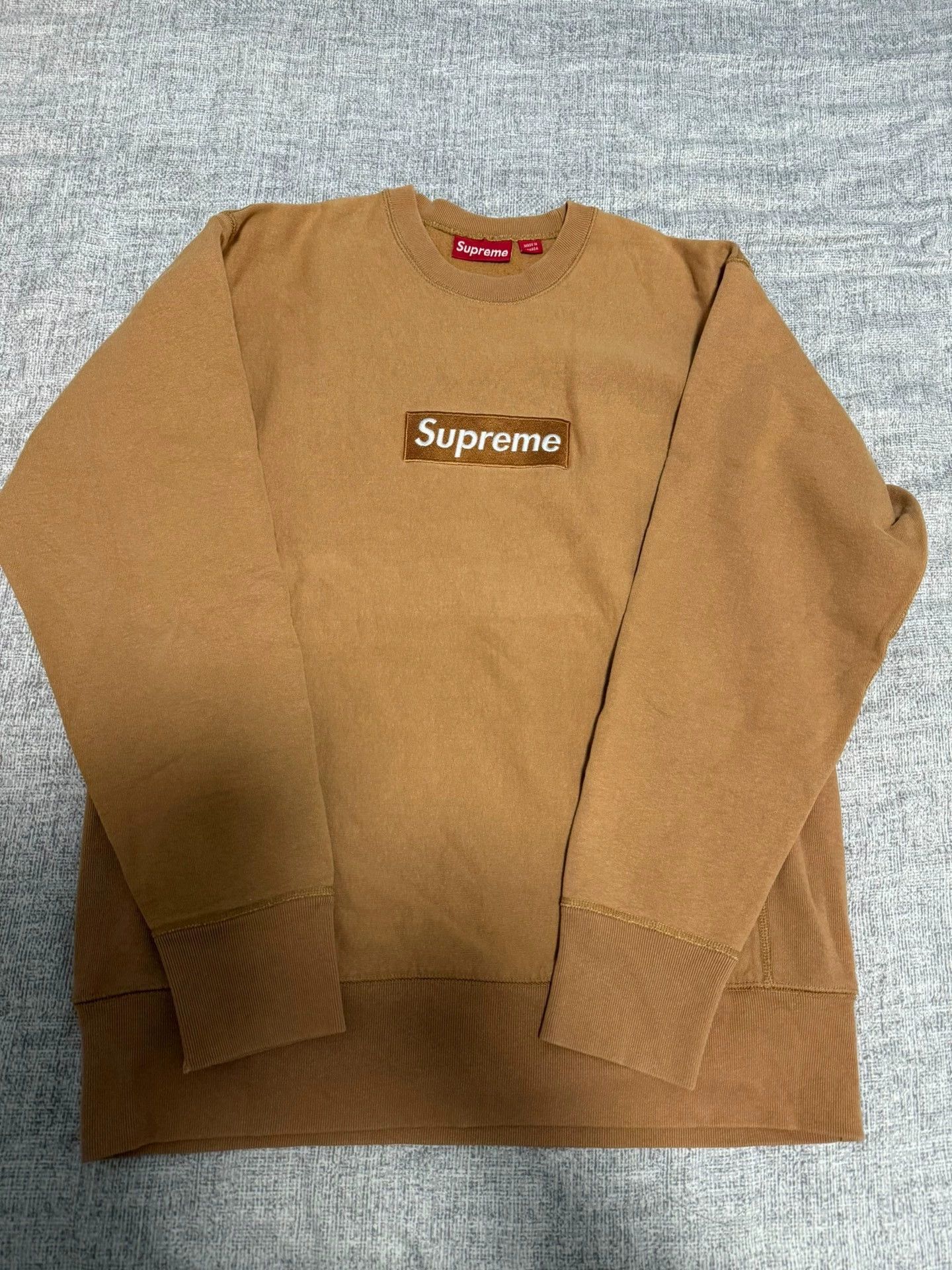 Supreme Supreme 2005 Box Logo Crew Khaki/Chocolate Mint M Size US M / EU 48-50 / 2 - 1 Thumbnail