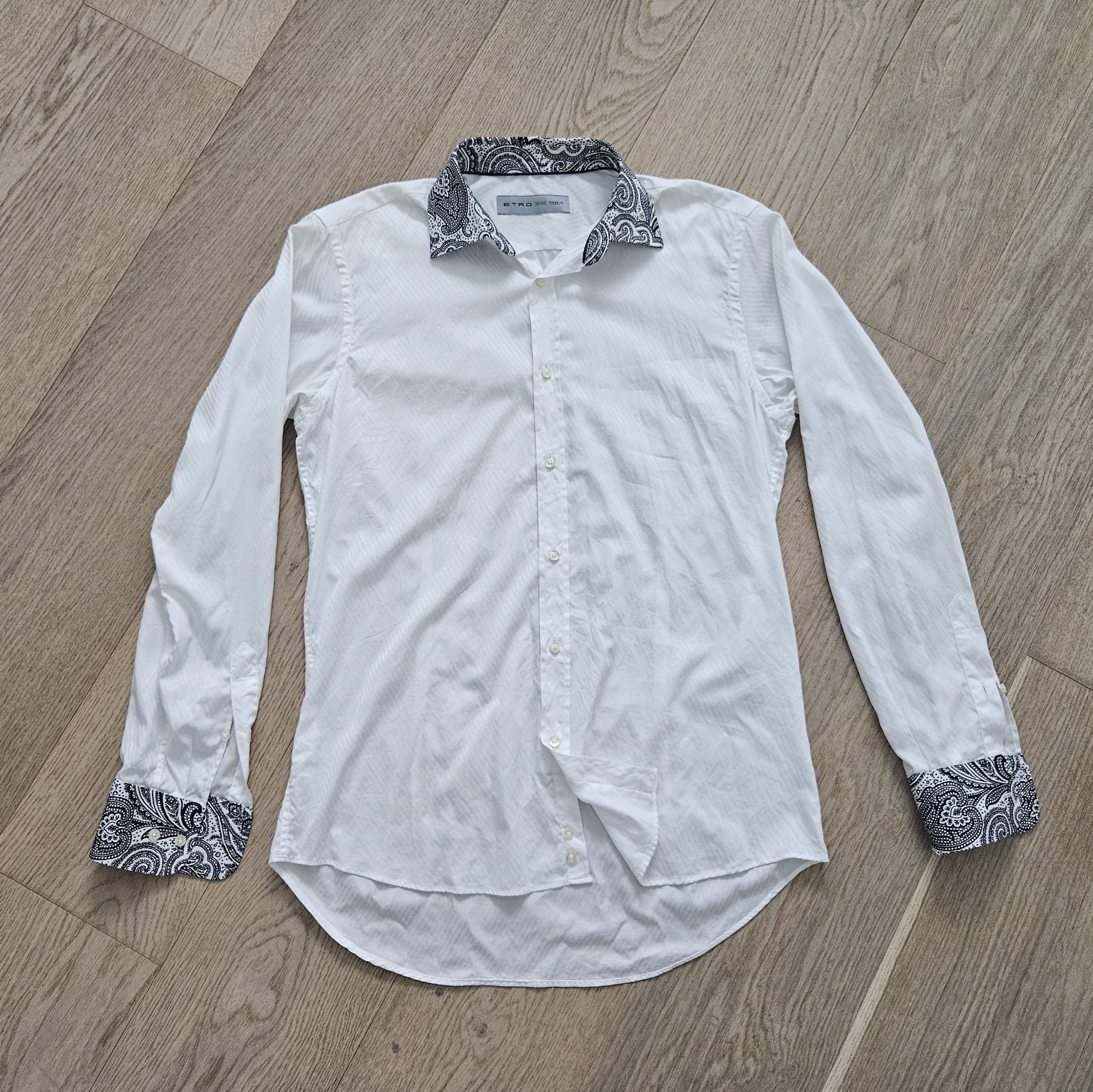 Etro Etro Contrast Paisley Collar & Cuffs Dress Shirt – Size US M Size US M / EU 48-50 / 2 - 3 Thumbnail
