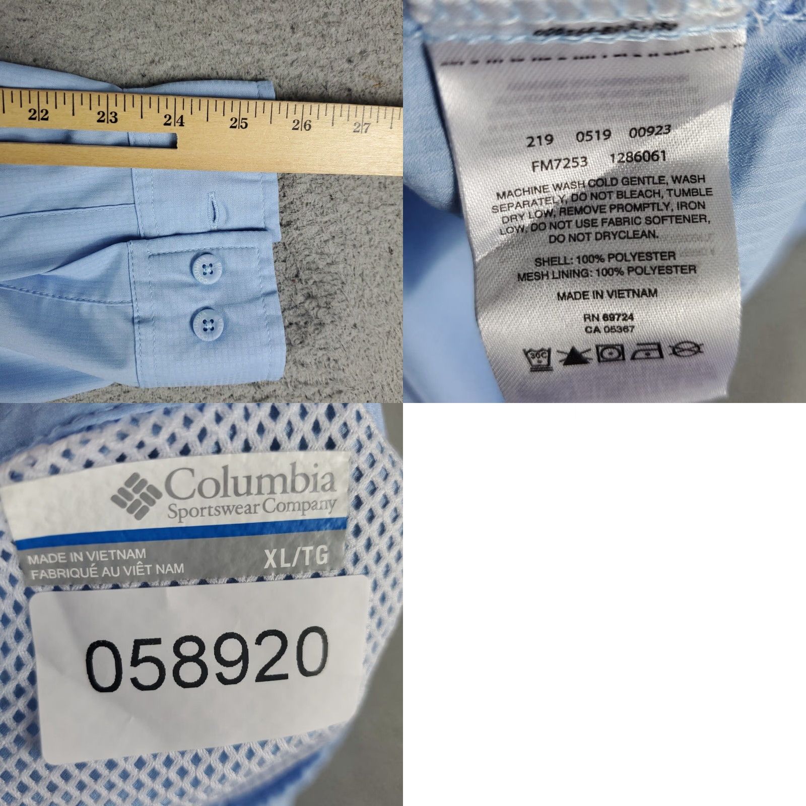 Vintage Columbia Shirt Mens XL Blue Button-Up Long Sleeve Vented Button-Down Collared Casual Regular Outdoor Size US XL / EU 56 / 4 - 8 Thumbnail