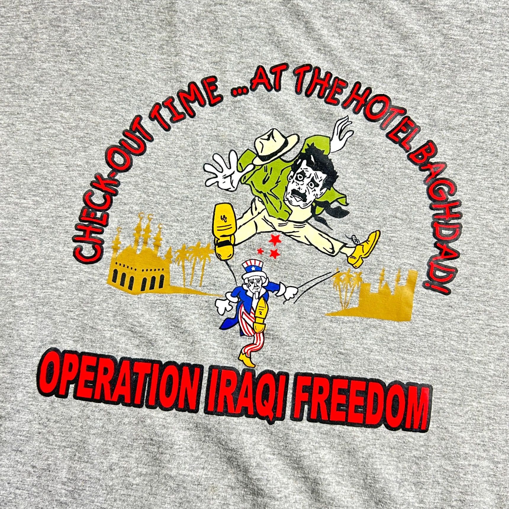 Vintage VINTAGE Operation Iraqi Freedom T Shirt XL Gray War Uncle Sam USA Patriotic y2k Size US XL / EU 56 / 4 - 2 Thumbnail