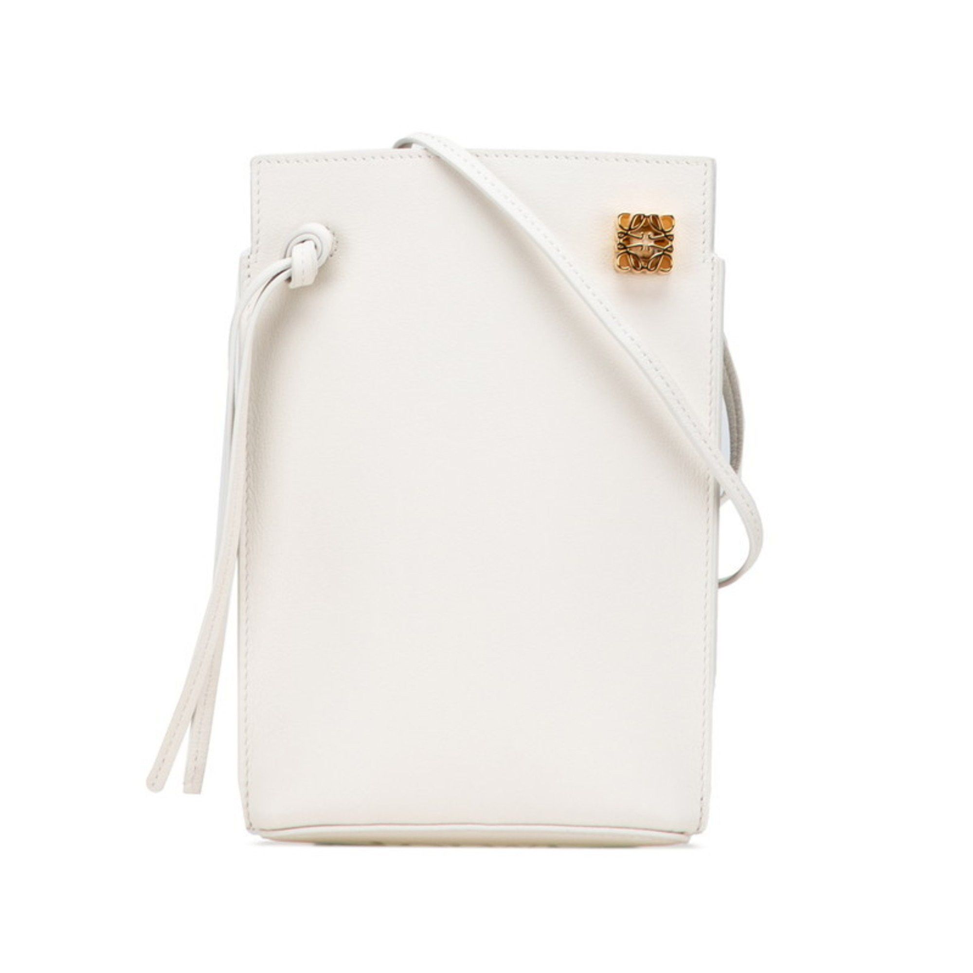 Loewe LOEWE Anagram Dice Pocket Crossbody Shoulder Bag in Off-White Leather for Women Size ONE SIZE - 1 Thumbnail