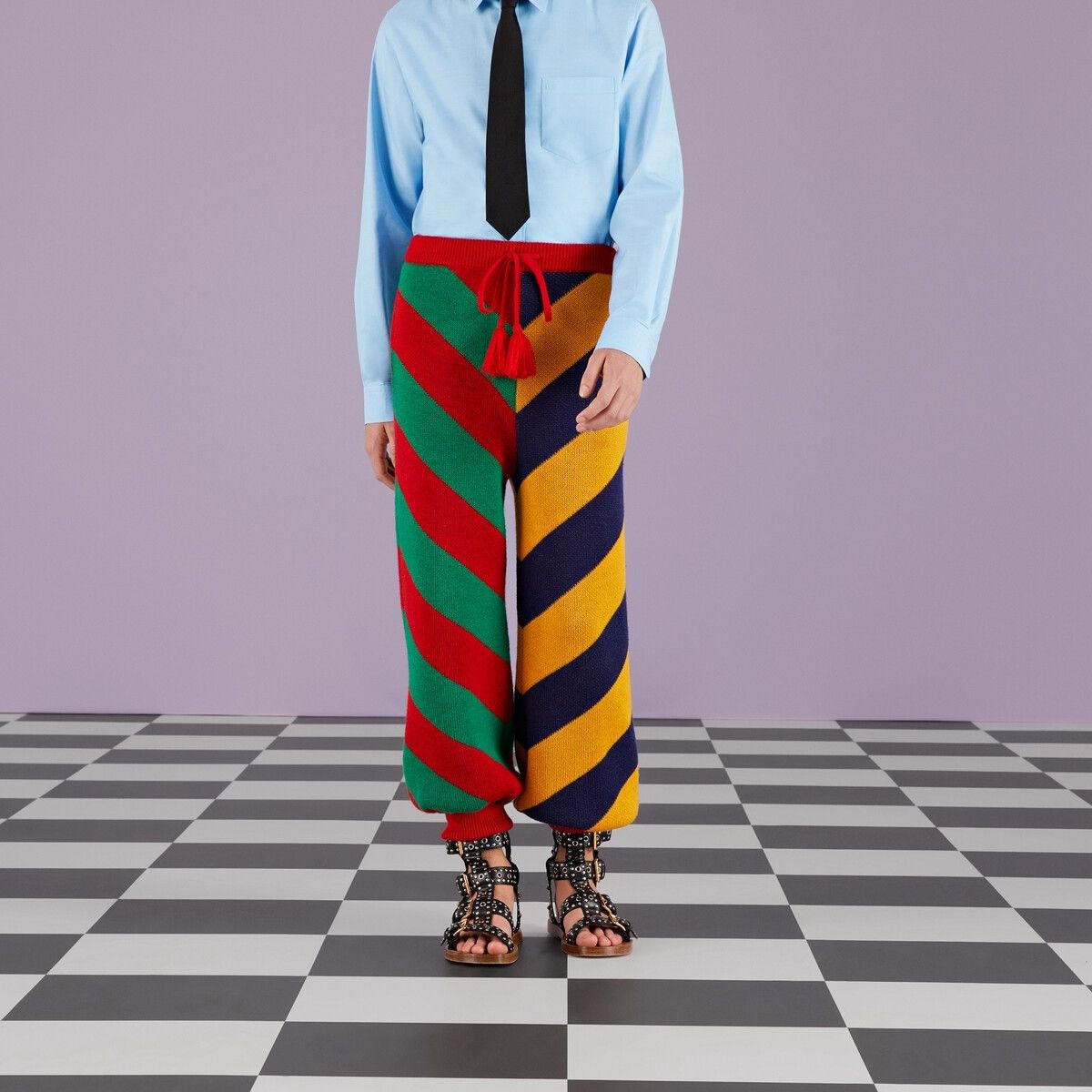 Gucci o1s1wg111025 Striped Jacquard Wool Knit Pant in Multicolor Size US 34 / EU 50 - 6 Thumbnail