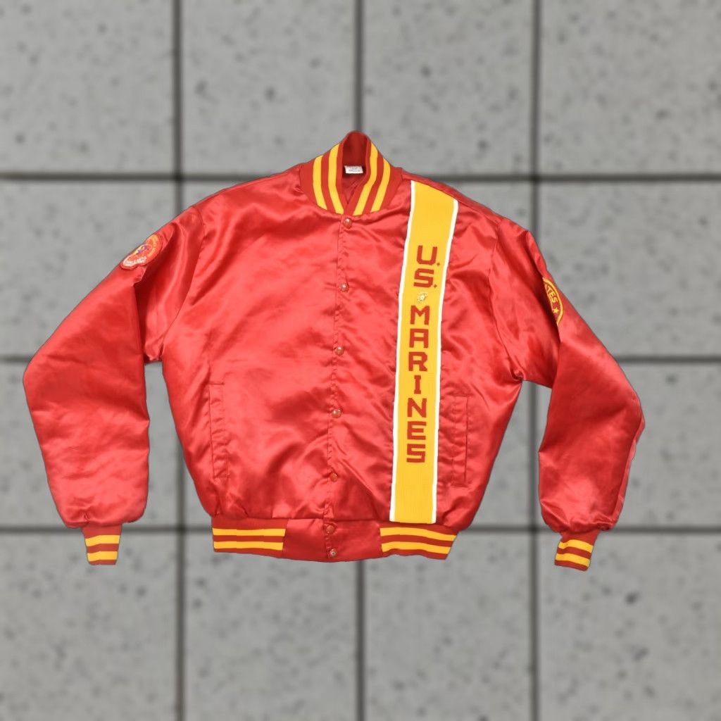 Soffe VINTAGE Soffe Jacket Mens L Red Satin Bomber Jacket US Marines Force Recon Size US L / EU 52-54 / 3 - 1 Thumbnail