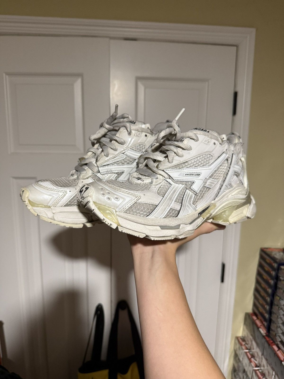 Balenciaga Balenciaga White/White “Runnr” Sneakers Size US 9 / EU 42 - 1 Thumbnail