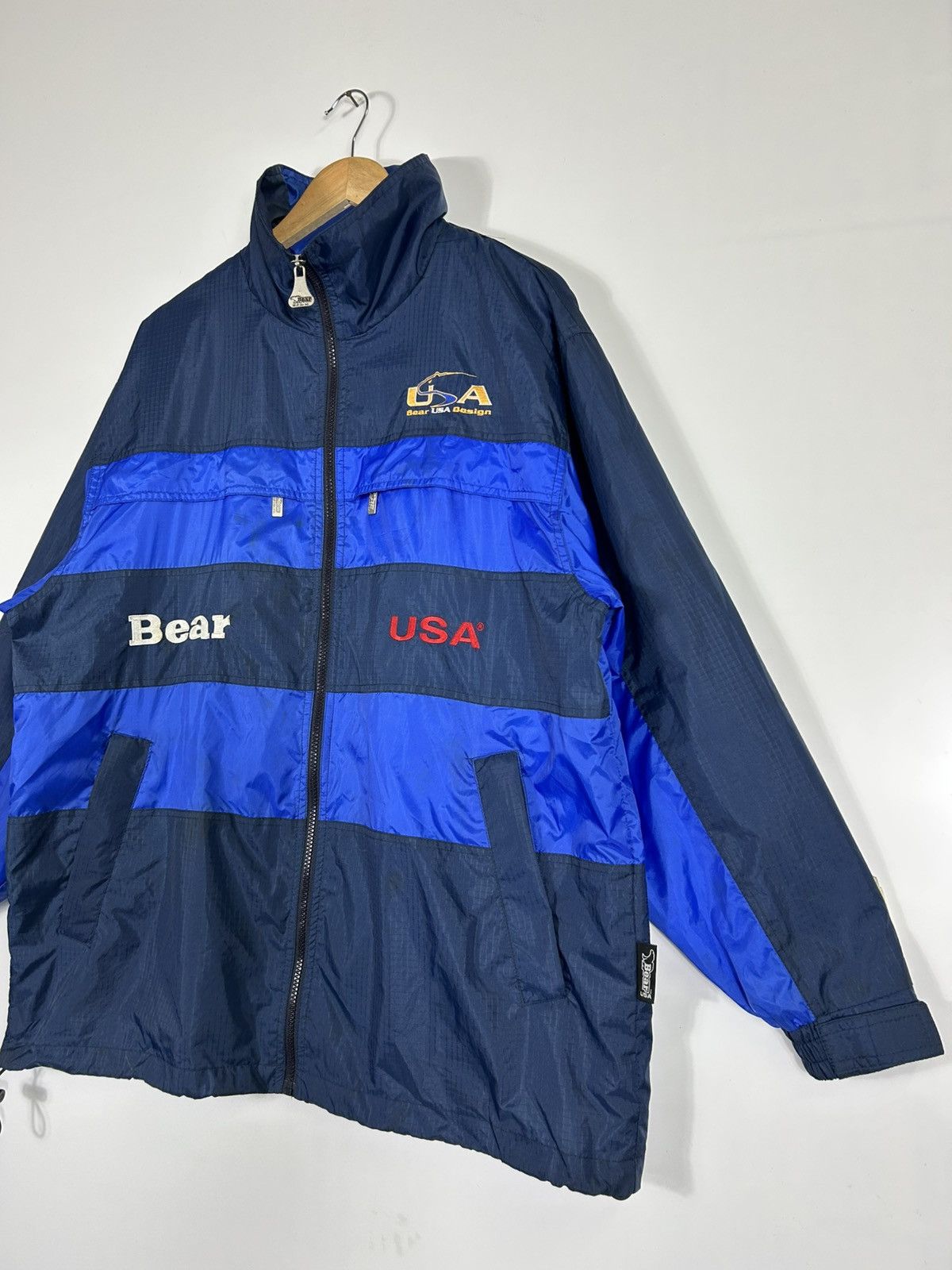 Vintage ⚡️Vintage Bear USA Zipper Windbreaker Jacket Size US L / EU 52-54 / 3 - 3 Thumbnail