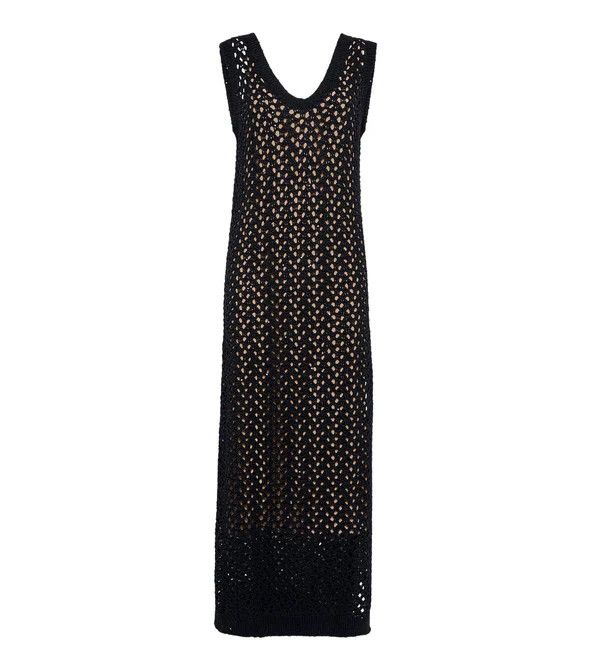 Brunello Cucinelli o1y0725 Maxi Dress in Black Size M / US 6-8 / IT 42-44 - 1 Thumbnail