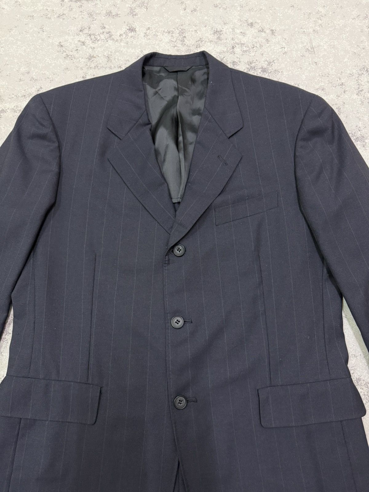 Yohji Yamamoto A.A.R Yohji Yamamoto Durban Dark Blue Stripe Blazzer Size US M / EU 48-50 / 2 - 6 Thumbnail